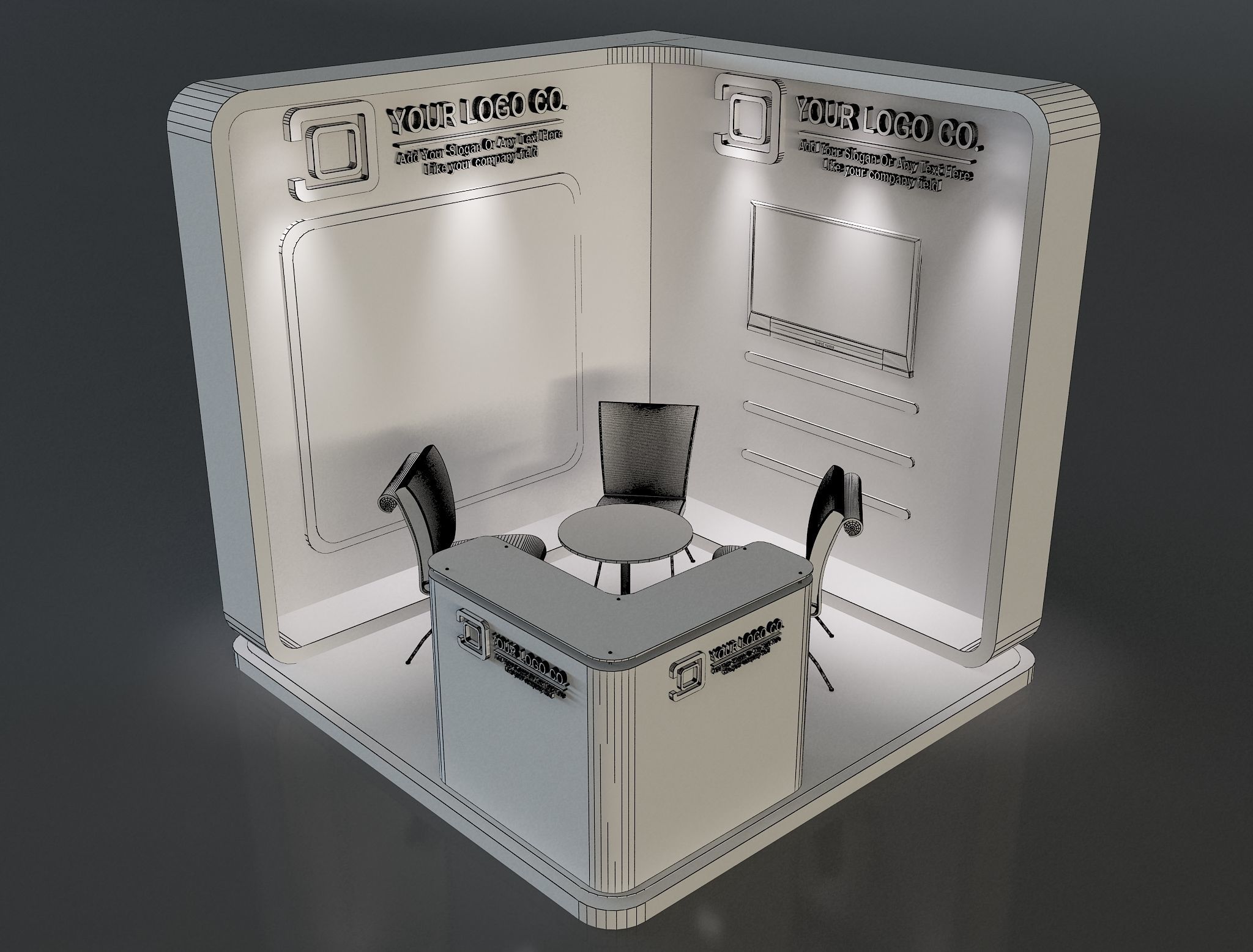 Booth Exhibition Stand a655a 3D model_1