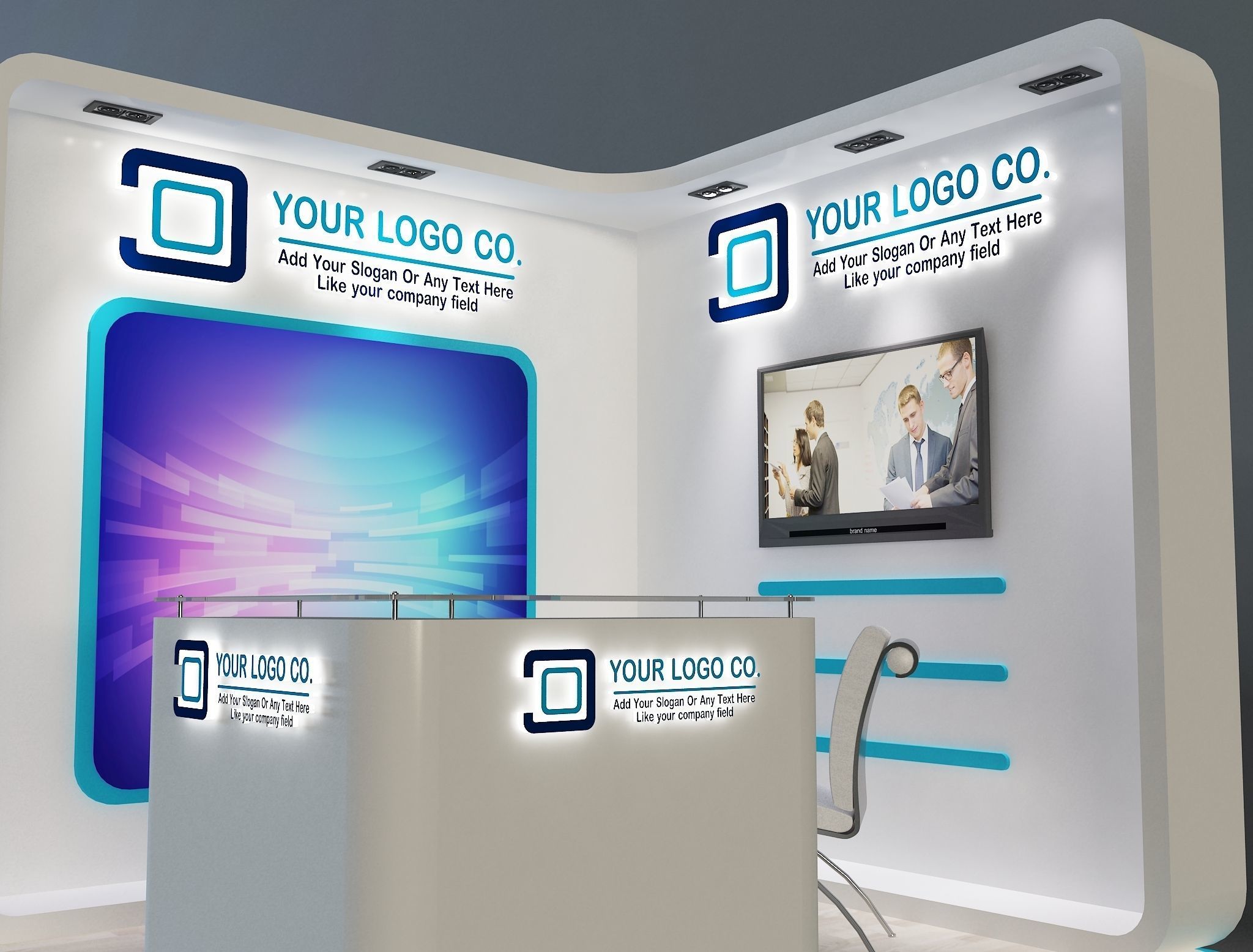 Booth Exhibition Stand a655a 3D model_12