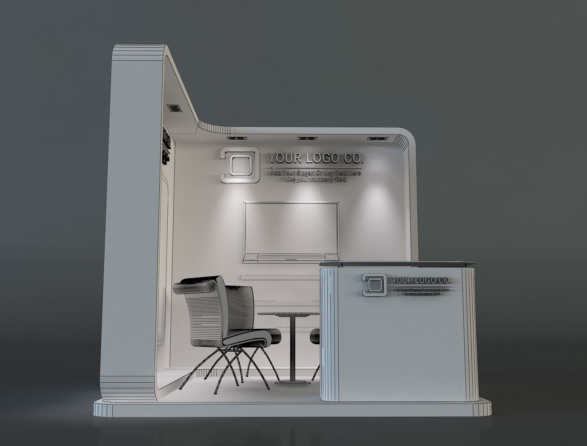 Booth Exhibition Stand a655a 3D model_11