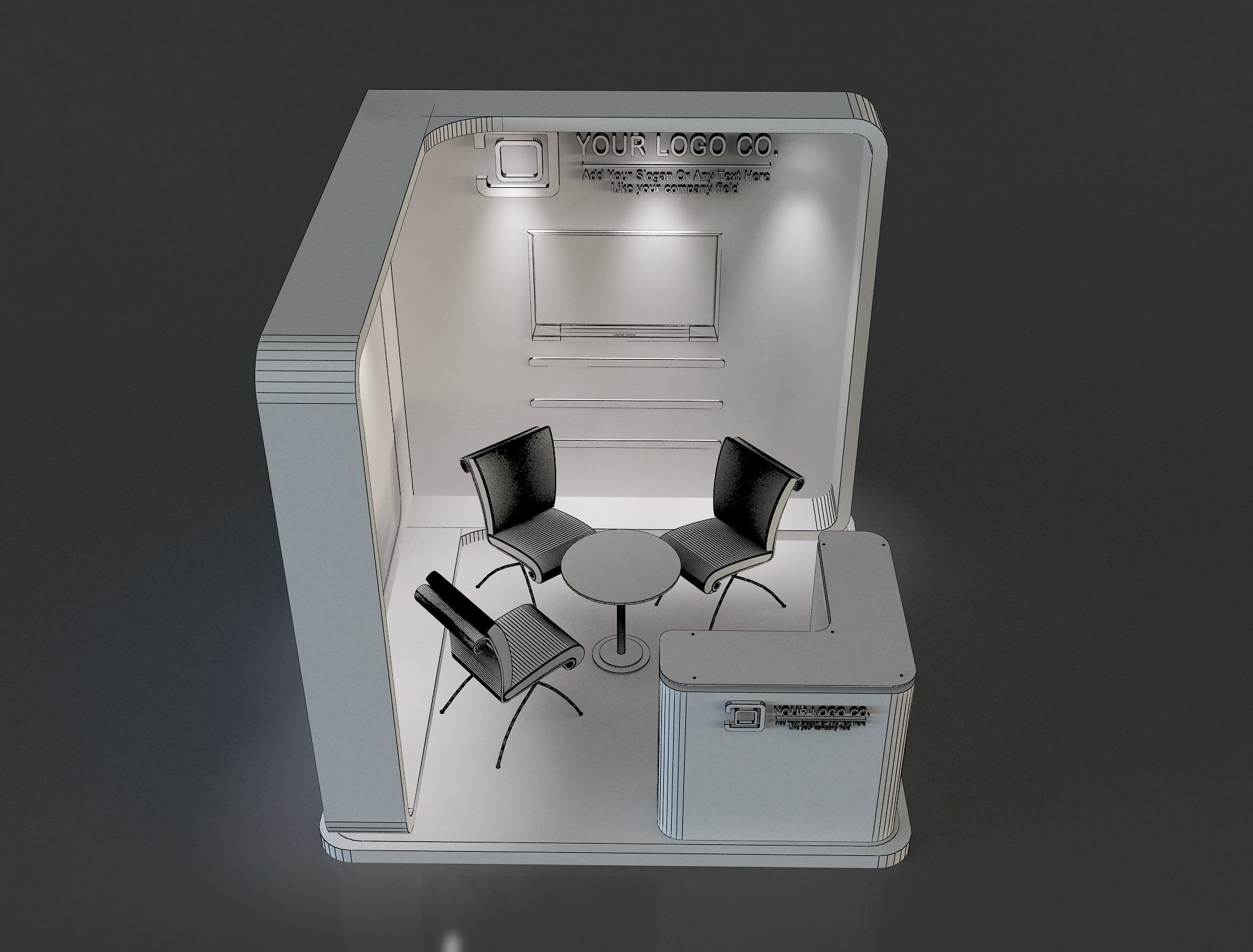 Booth Exhibition Stand a655a 3D model_3