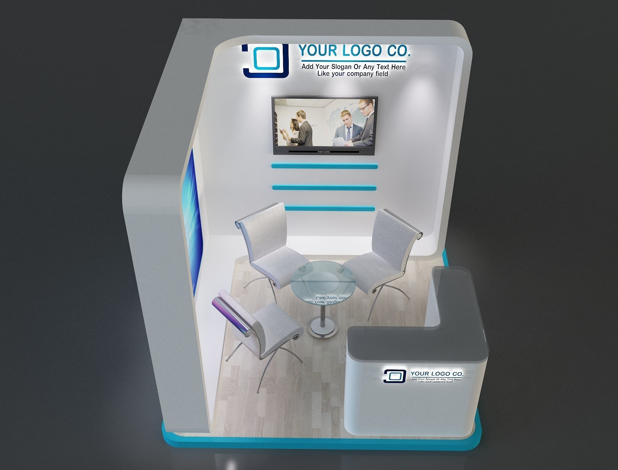 Booth Exhibition Stand a655a 3D model_6