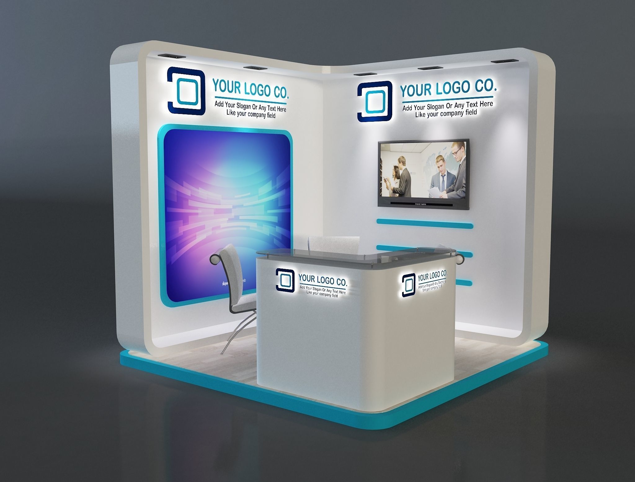 Booth Exhibition Stand a655a 3D model_4