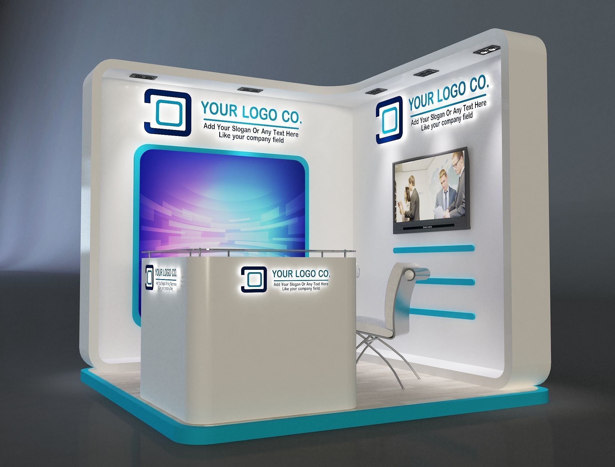 Booth Exhibition Stand a655a 3D model_8