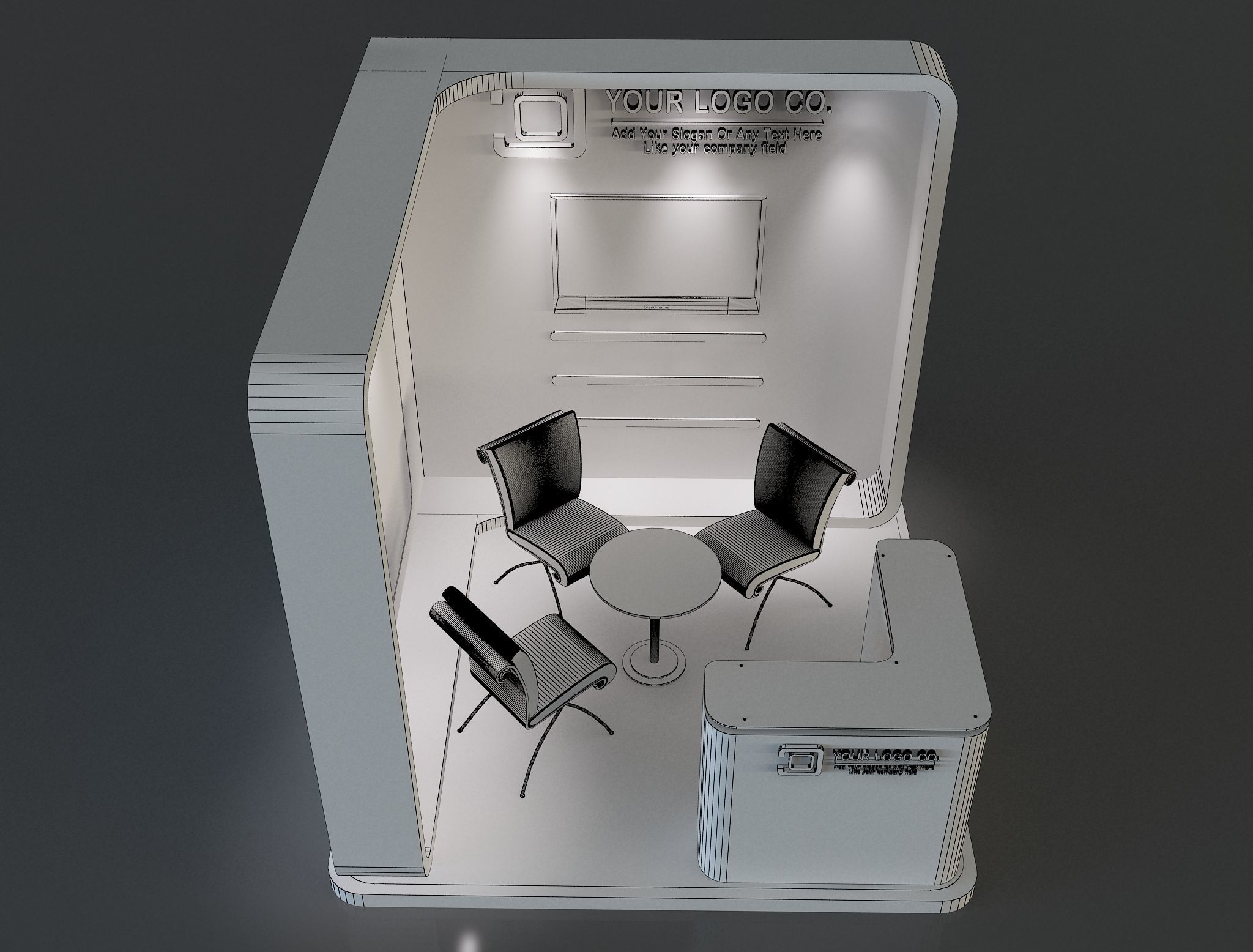 Booth Exhibition Stand a655a 3D model_7