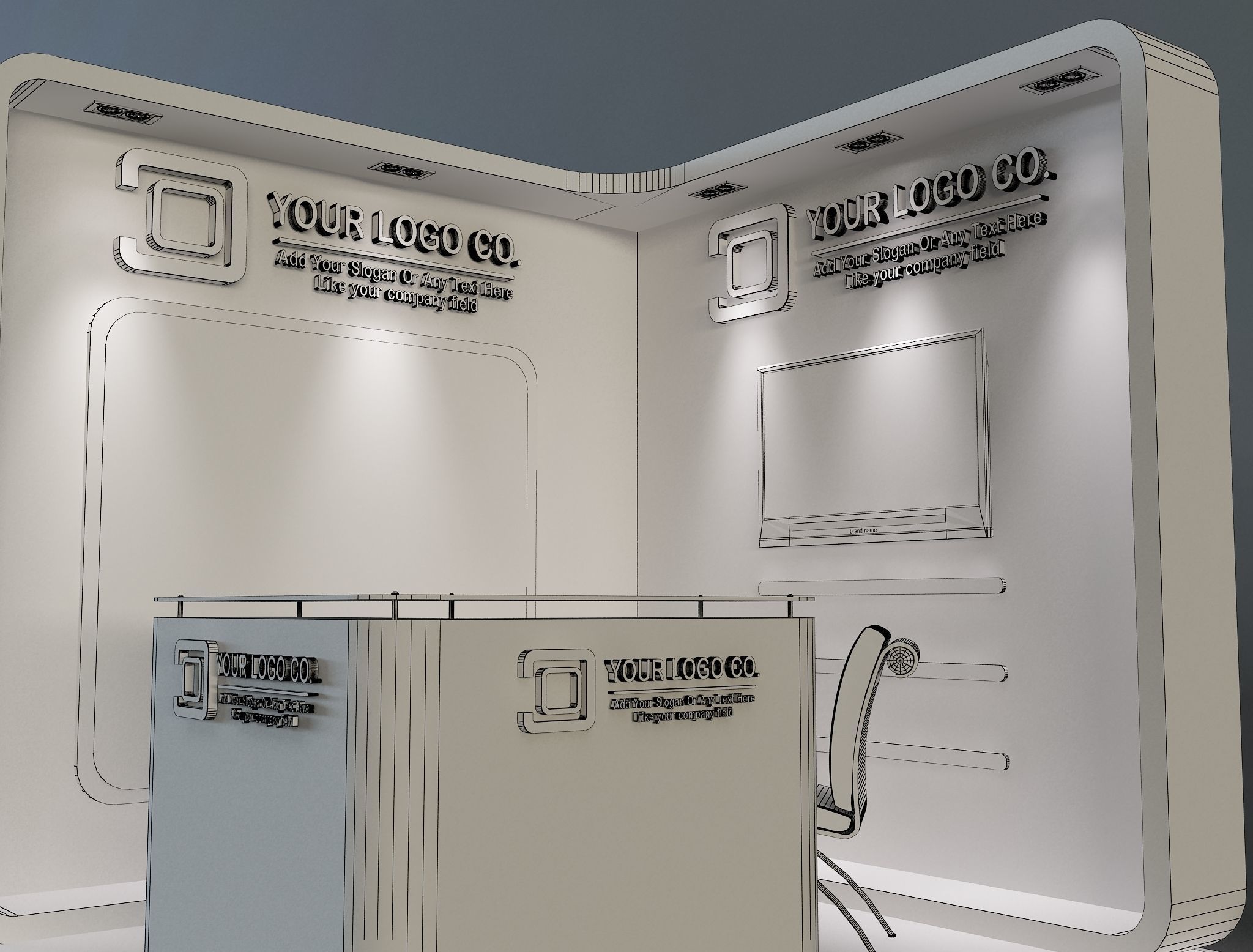 Booth Exhibition Stand a655a 3D model_13