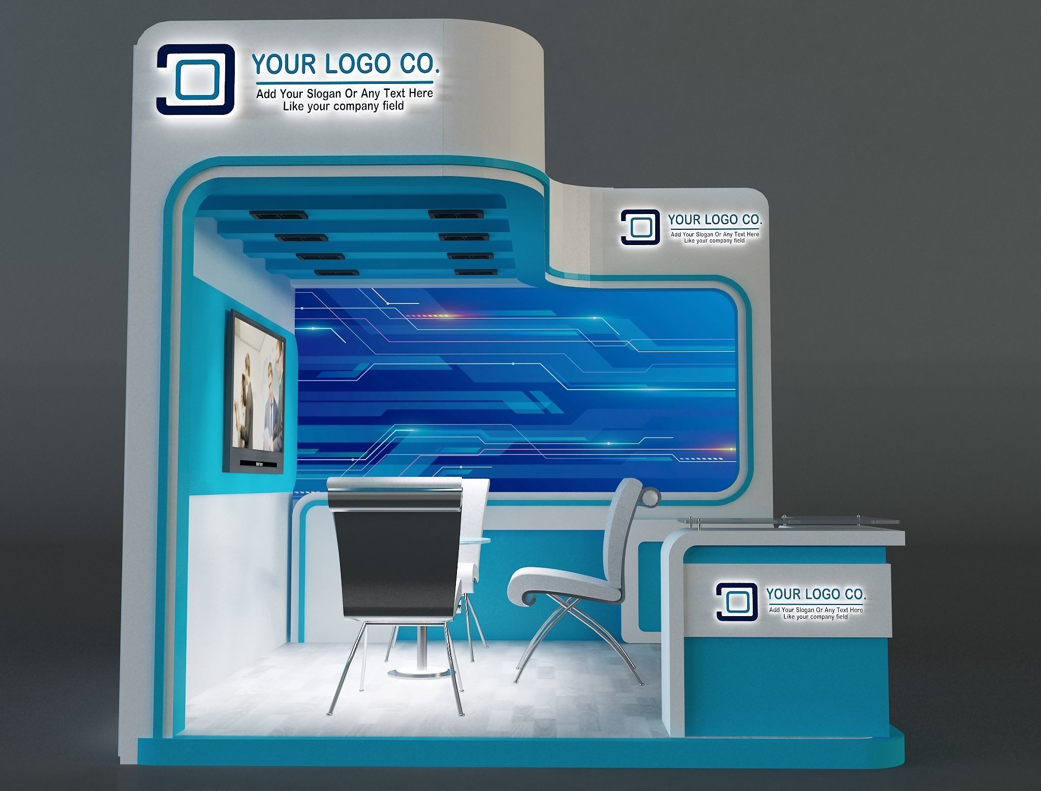 Booth Exhibition Stand a655b 3D model_4