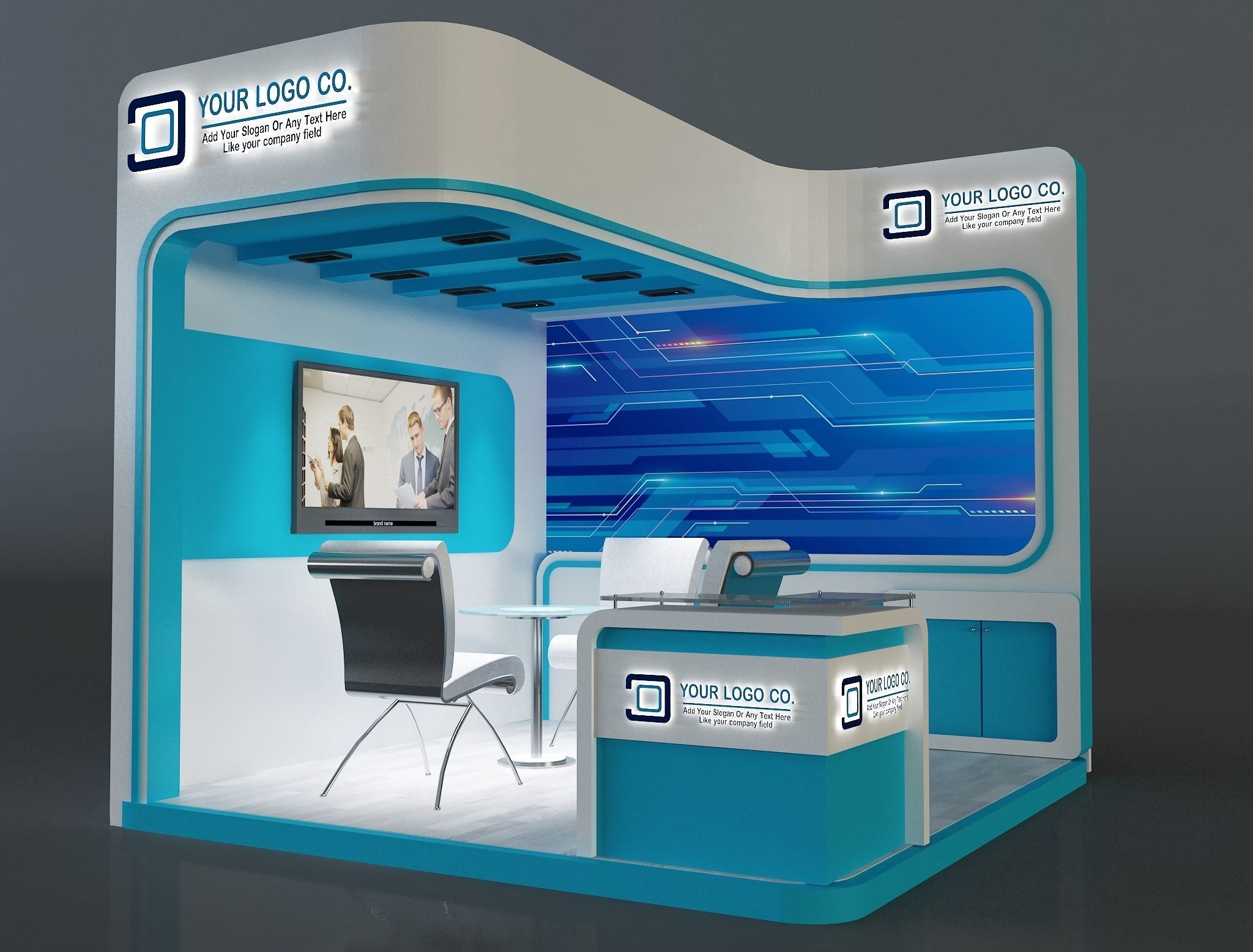 Booth Exhibition Stand a655b 3D model_12