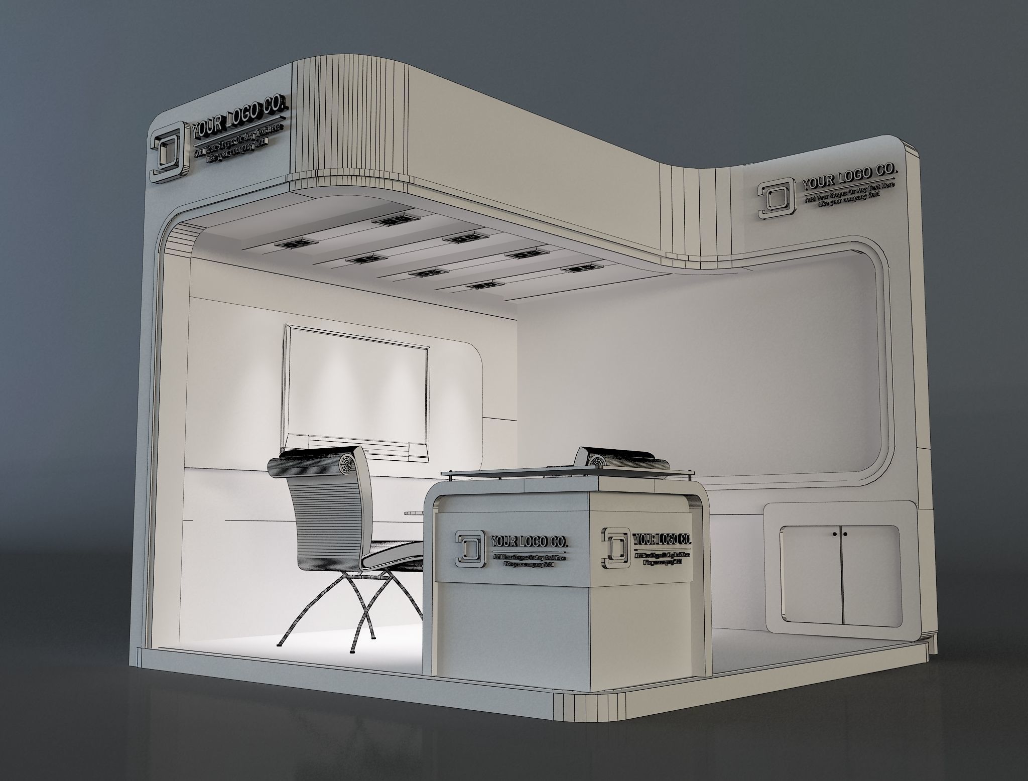 Booth Exhibition Stand a655b 3D model_1