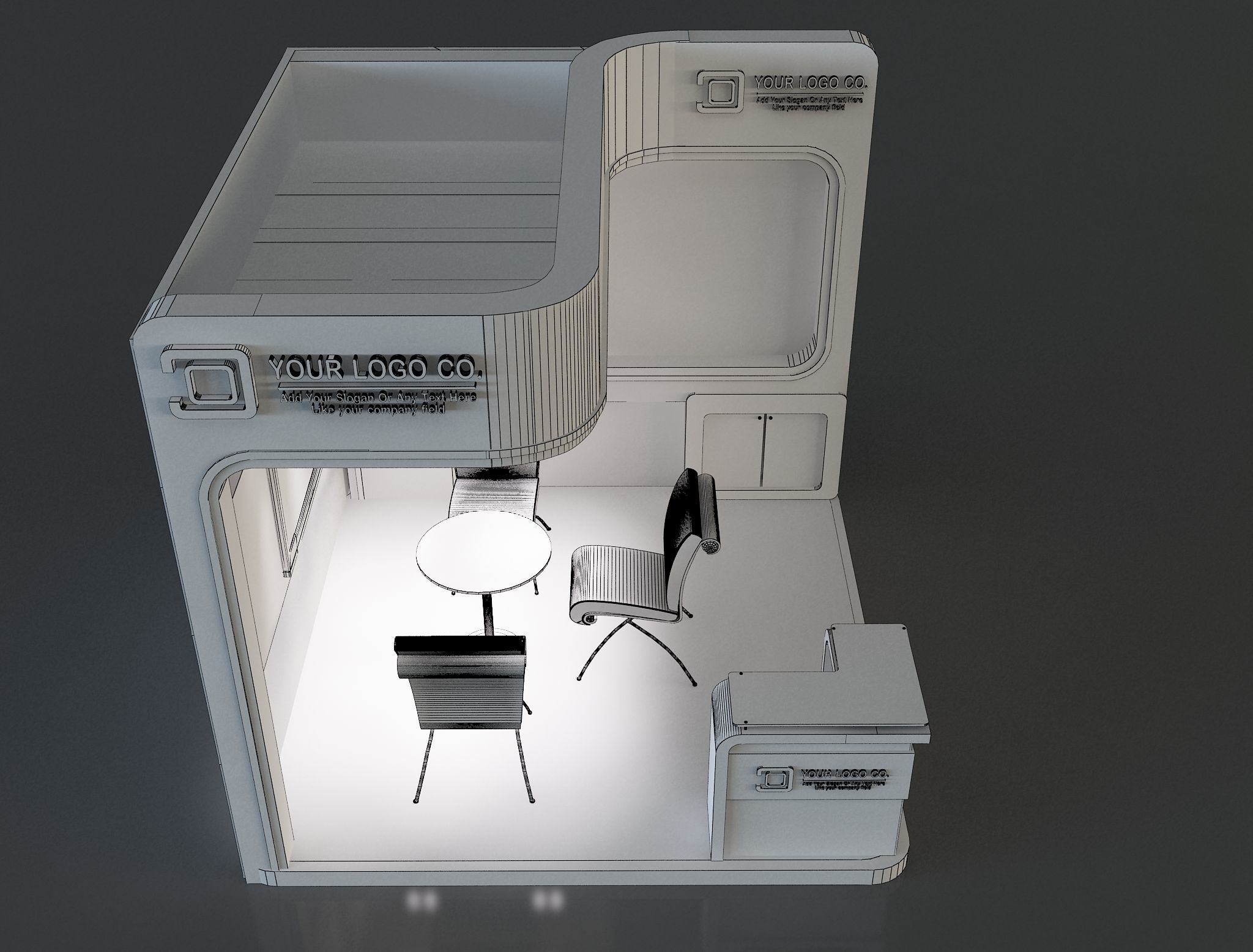 Booth Exhibition Stand a655b 3D model_3