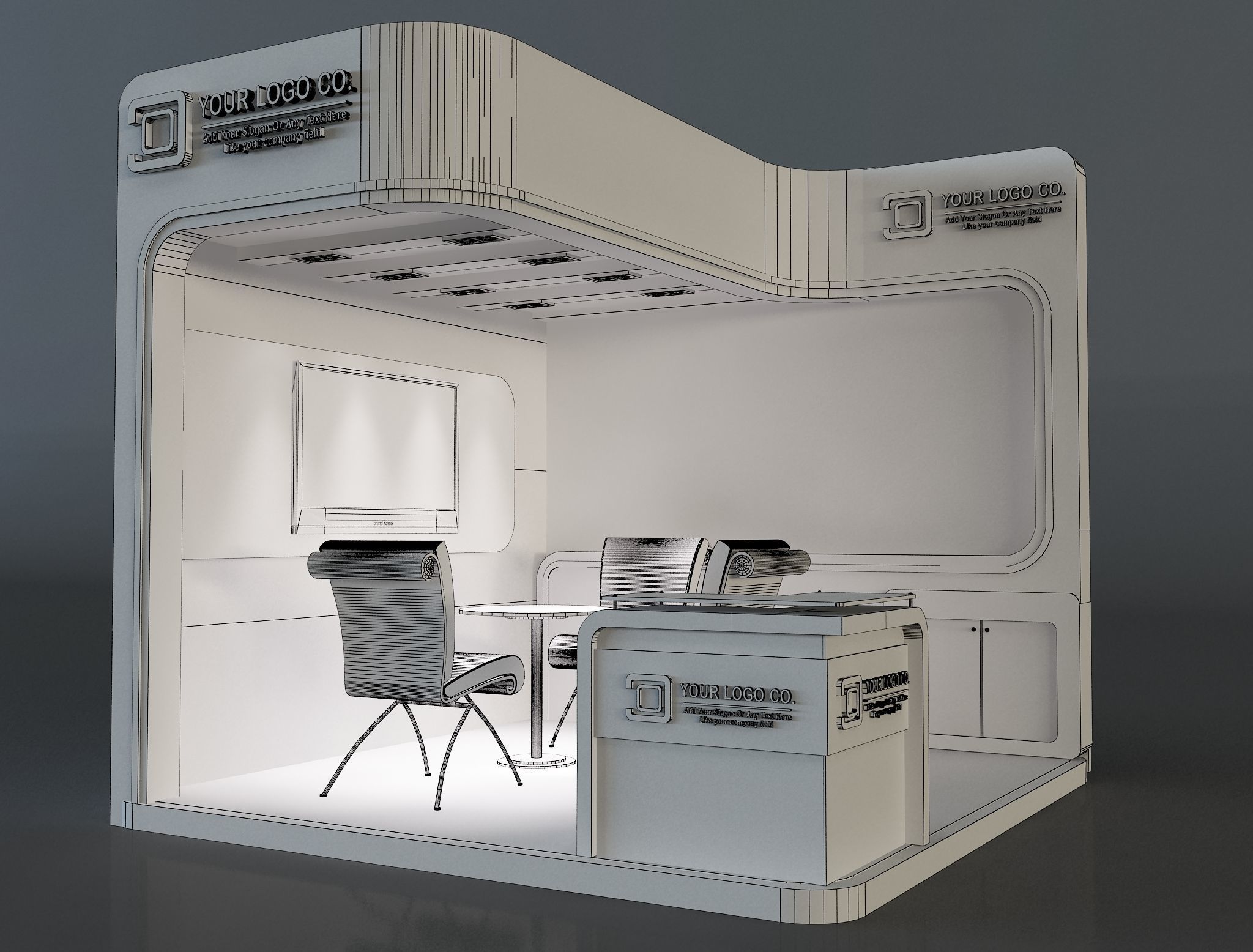 Booth Exhibition Stand a655b 3D model_13