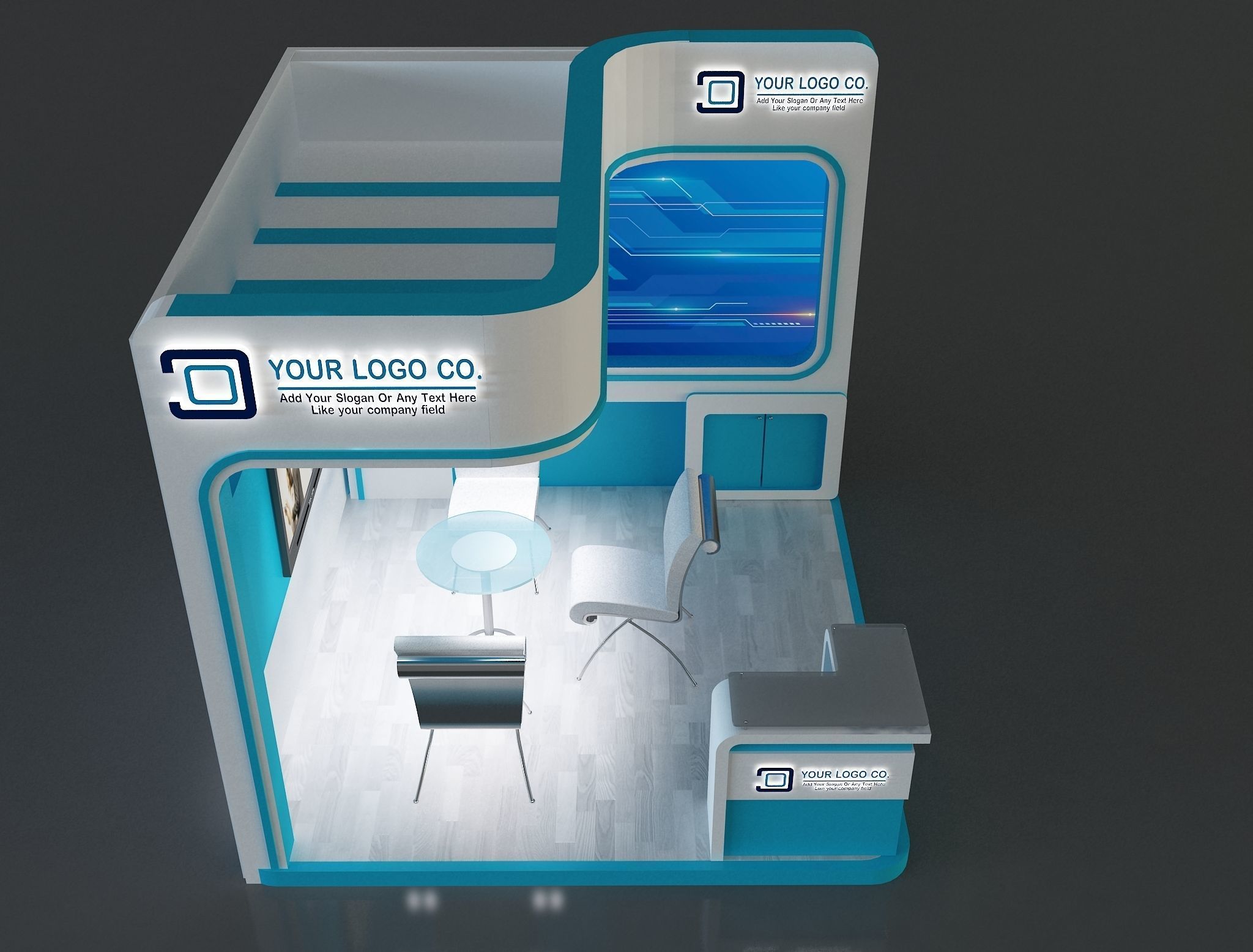 Booth Exhibition Stand a655b 3D model_2