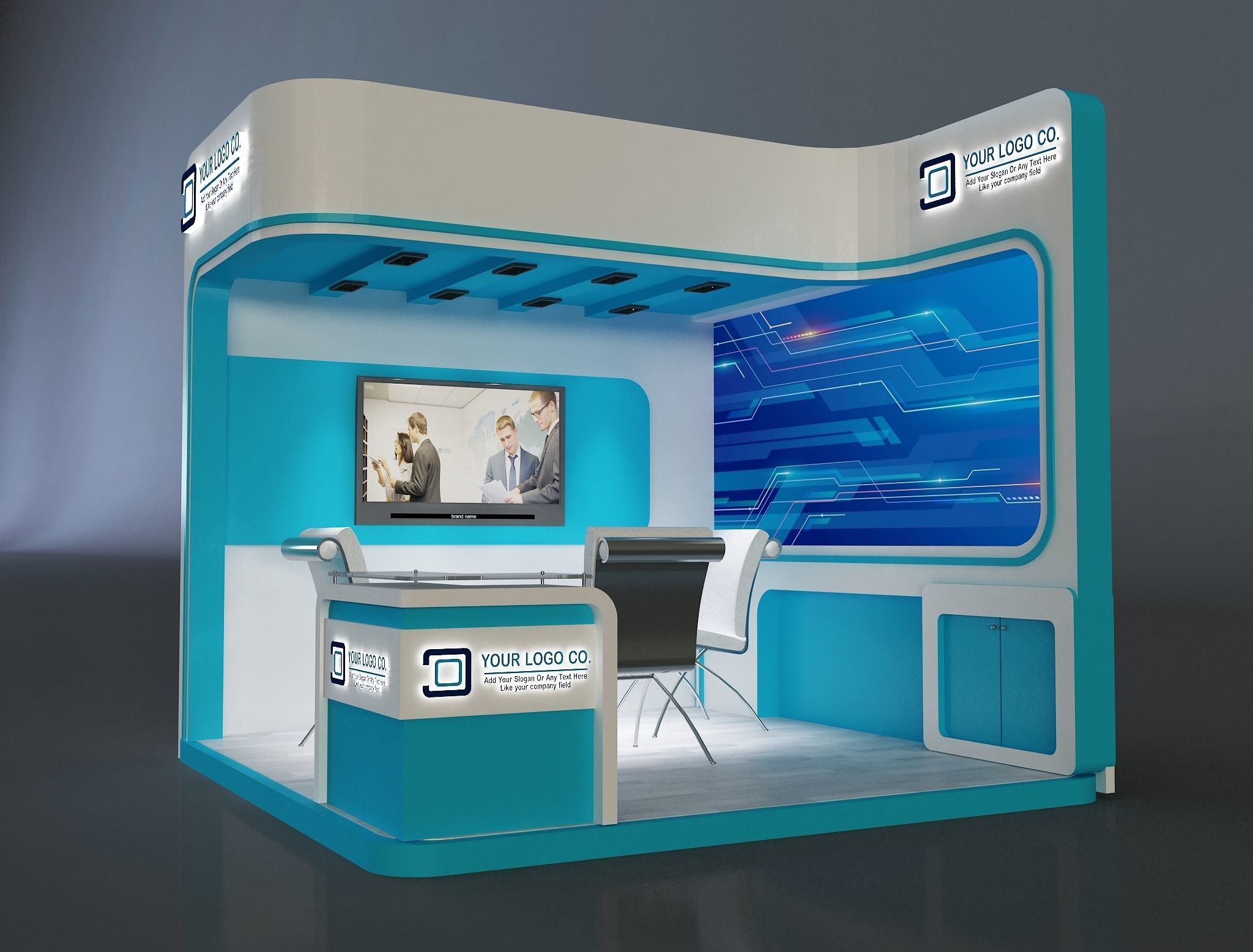 Booth Exhibition Stand a655b 3D model_6