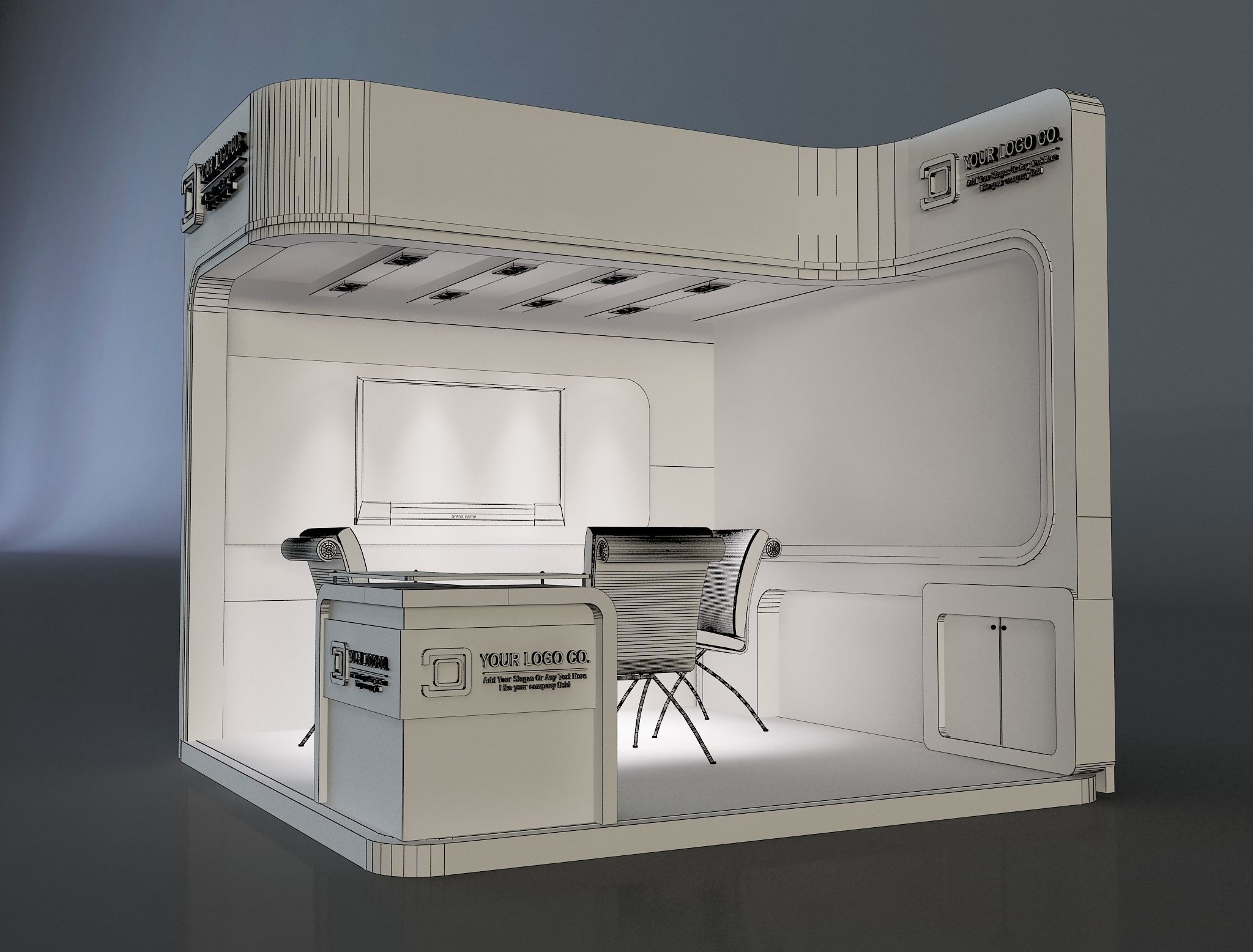 Booth Exhibition Stand a655b 3D model_7