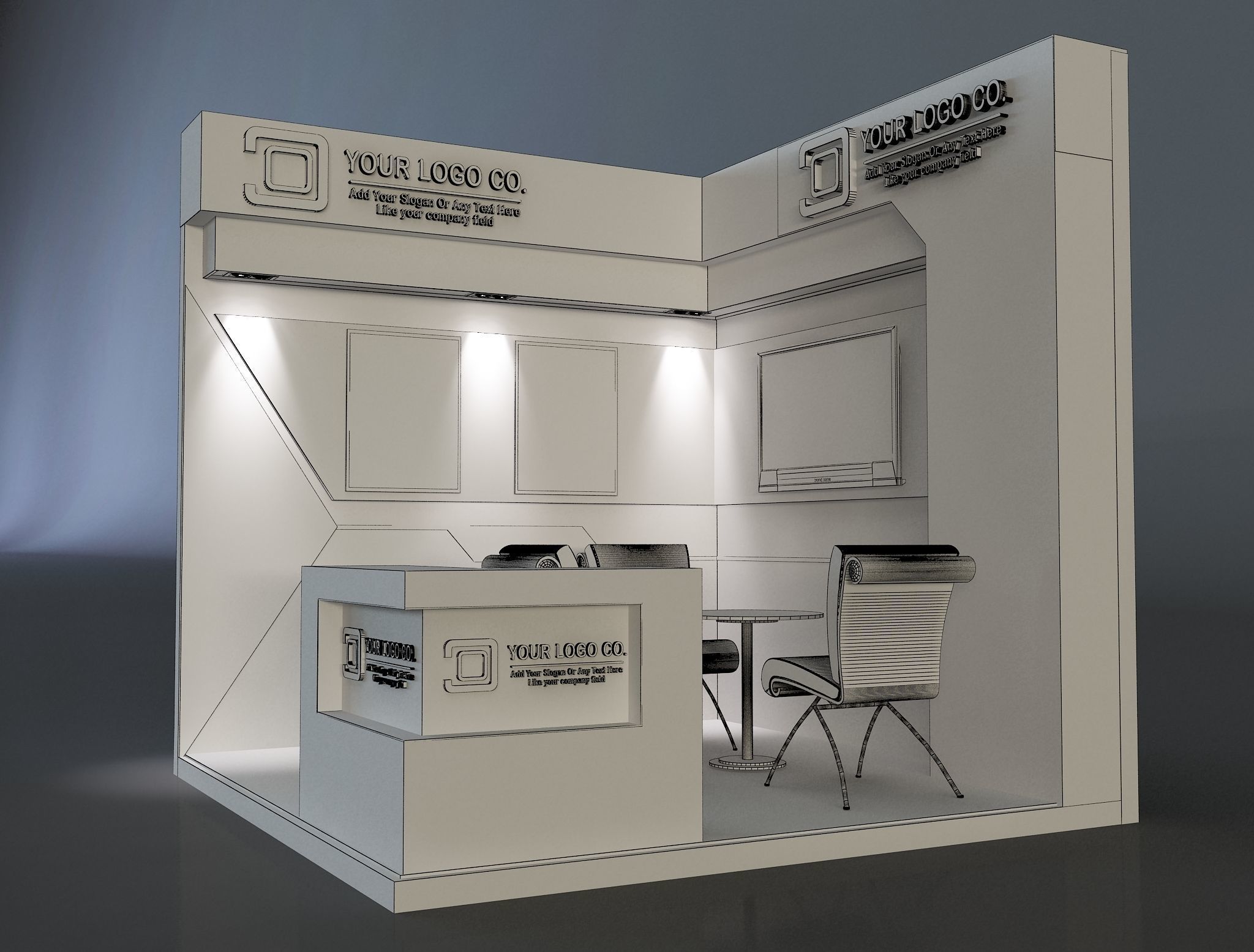 Booth Exhibition Stand a655c 3D model_7