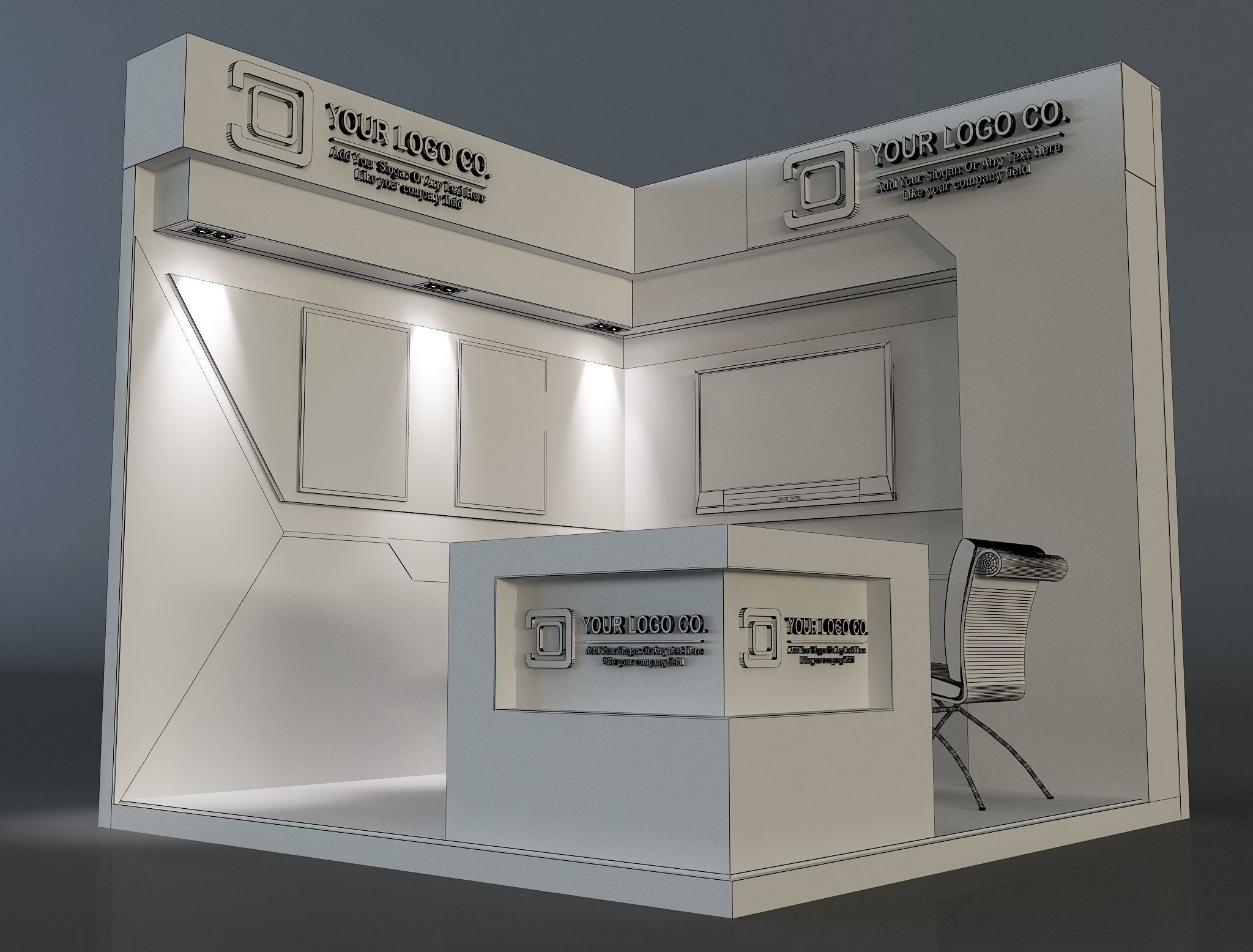 Booth Exhibition Stand a655c 3D model_1