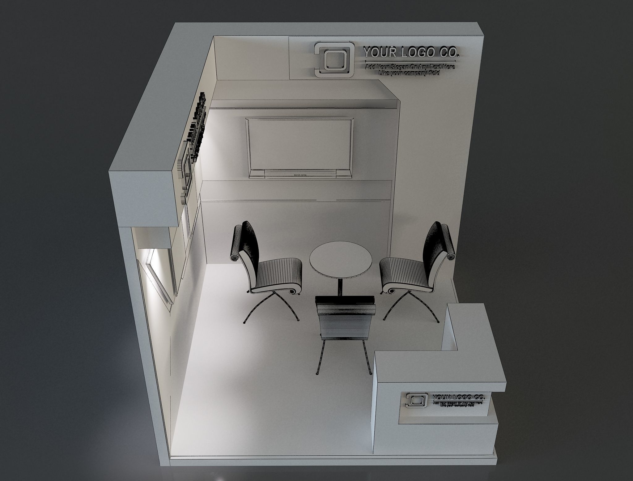 Booth Exhibition Stand a655c 3D model_3