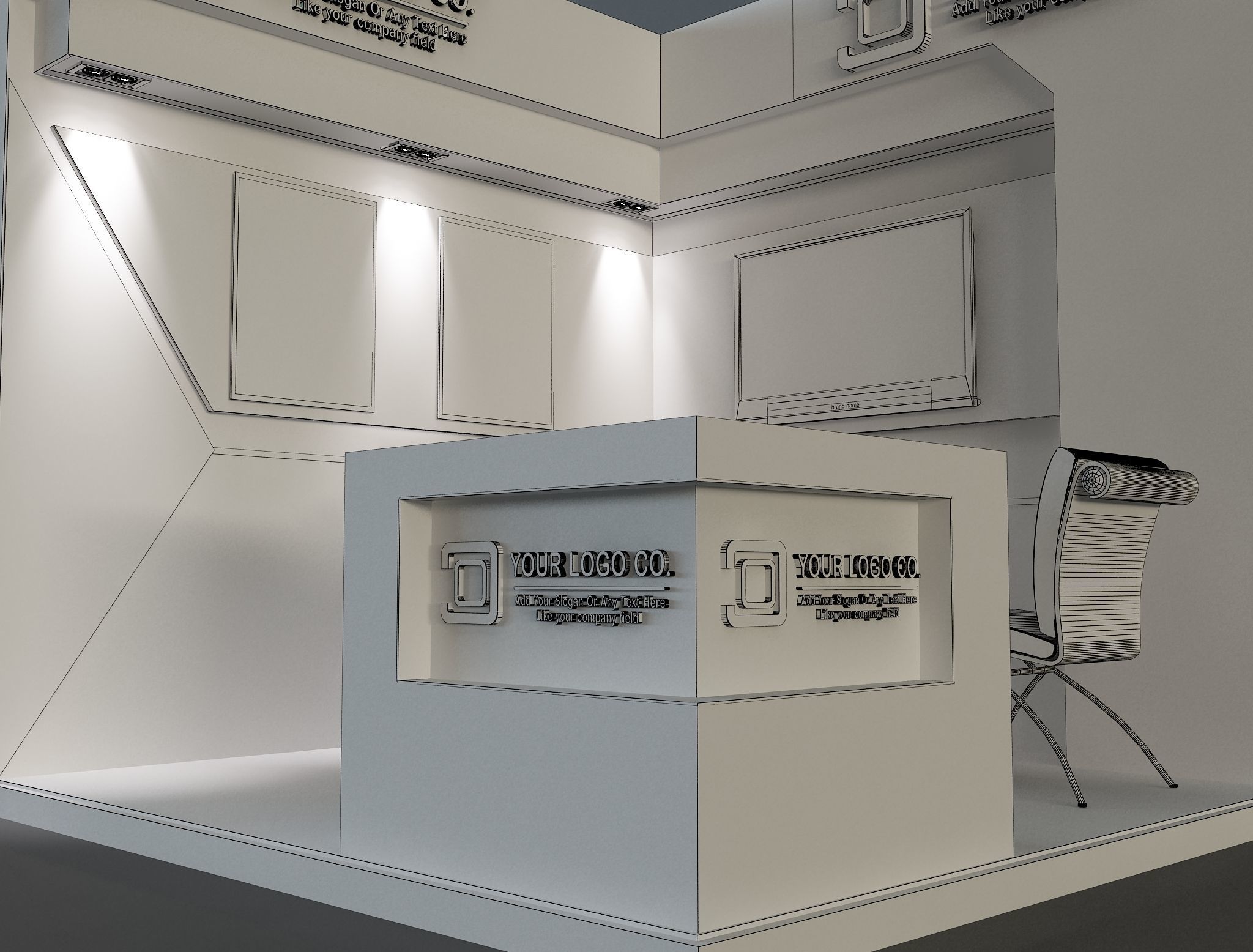 Booth Exhibition Stand a655c 3D model_11