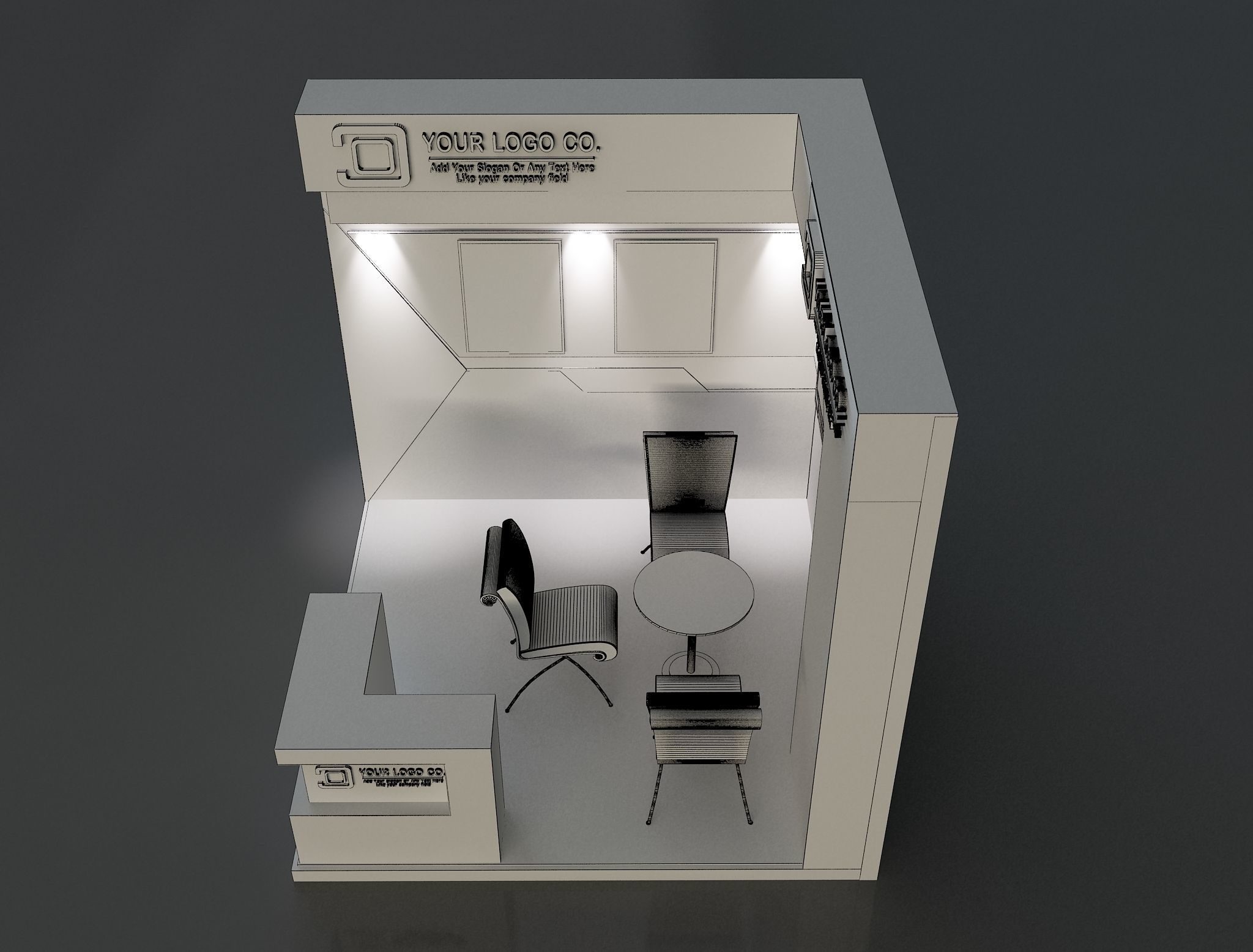 Booth Exhibition Stand a655c 3D model_9
