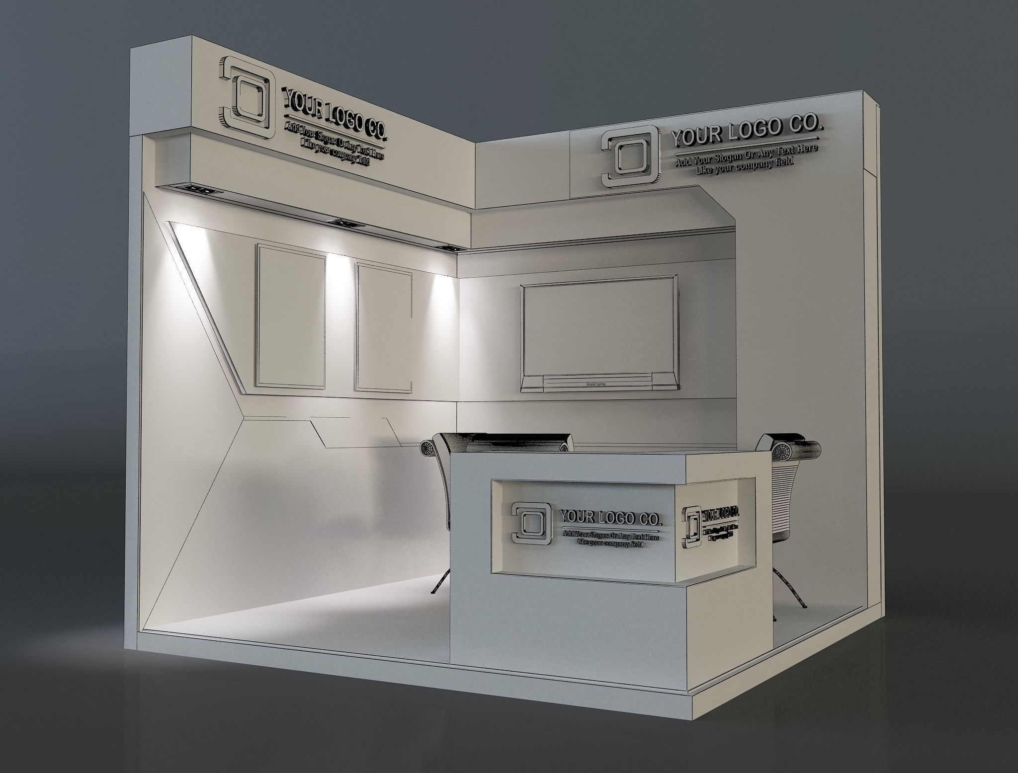 Booth Exhibition Stand a655c 3D model_13