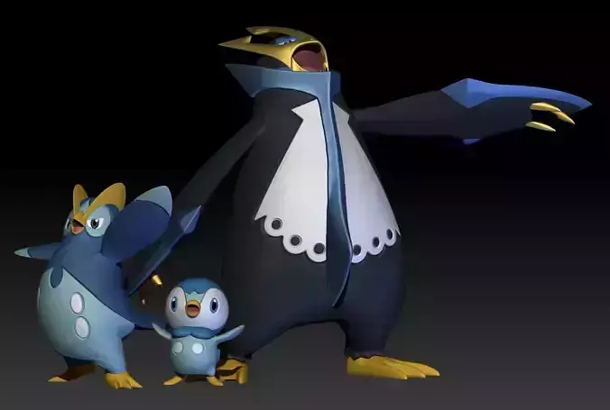 Pokemon Piplup Prinlup Empoleon 3D print model