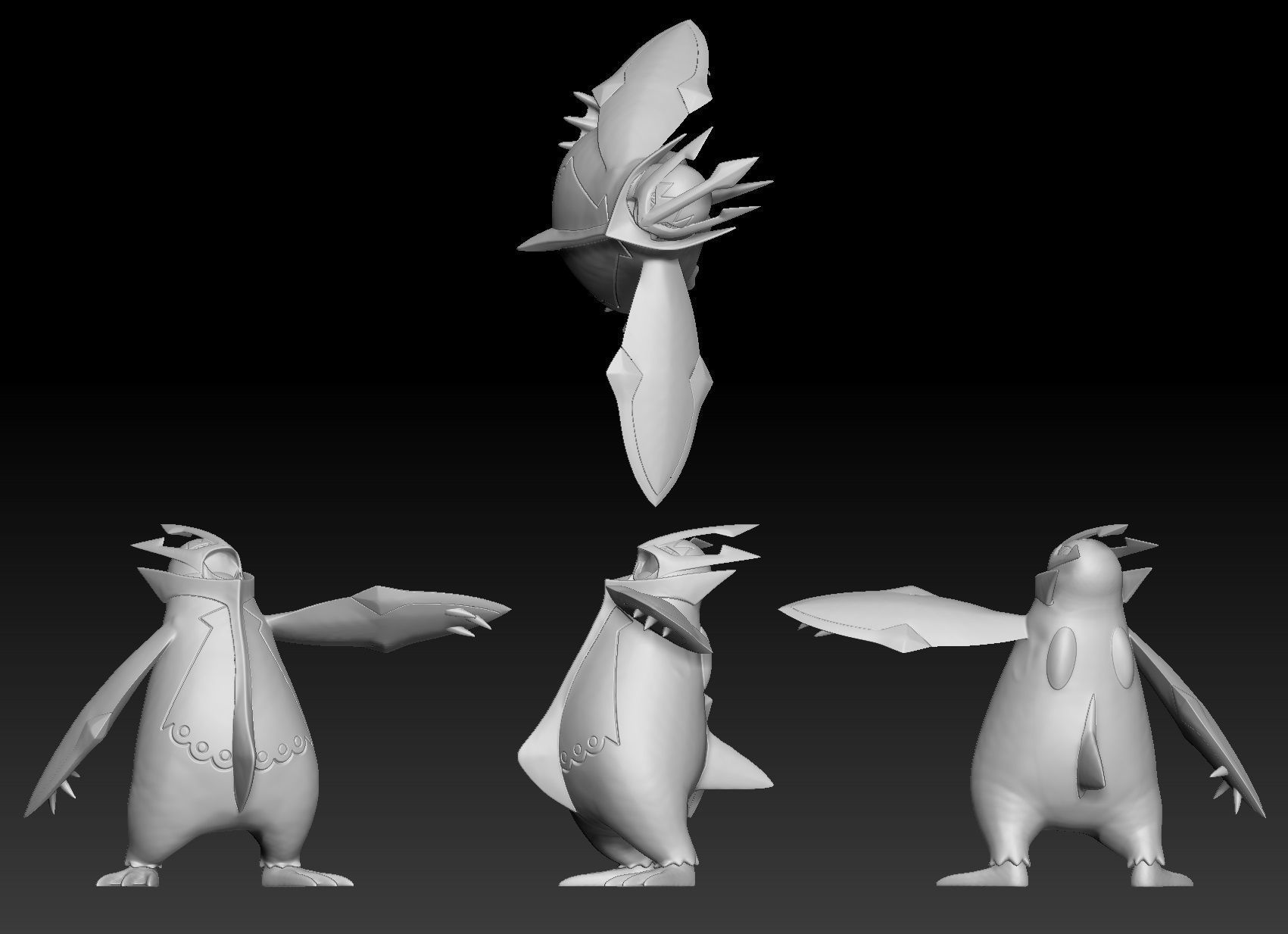 Pokemon Piplup Prinlup Empoleon 3D print model_3