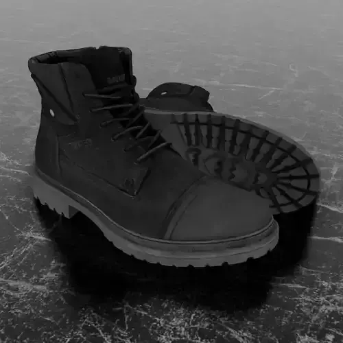 GREYDER 3D BOOTS - BLACK Low-poly 3D model