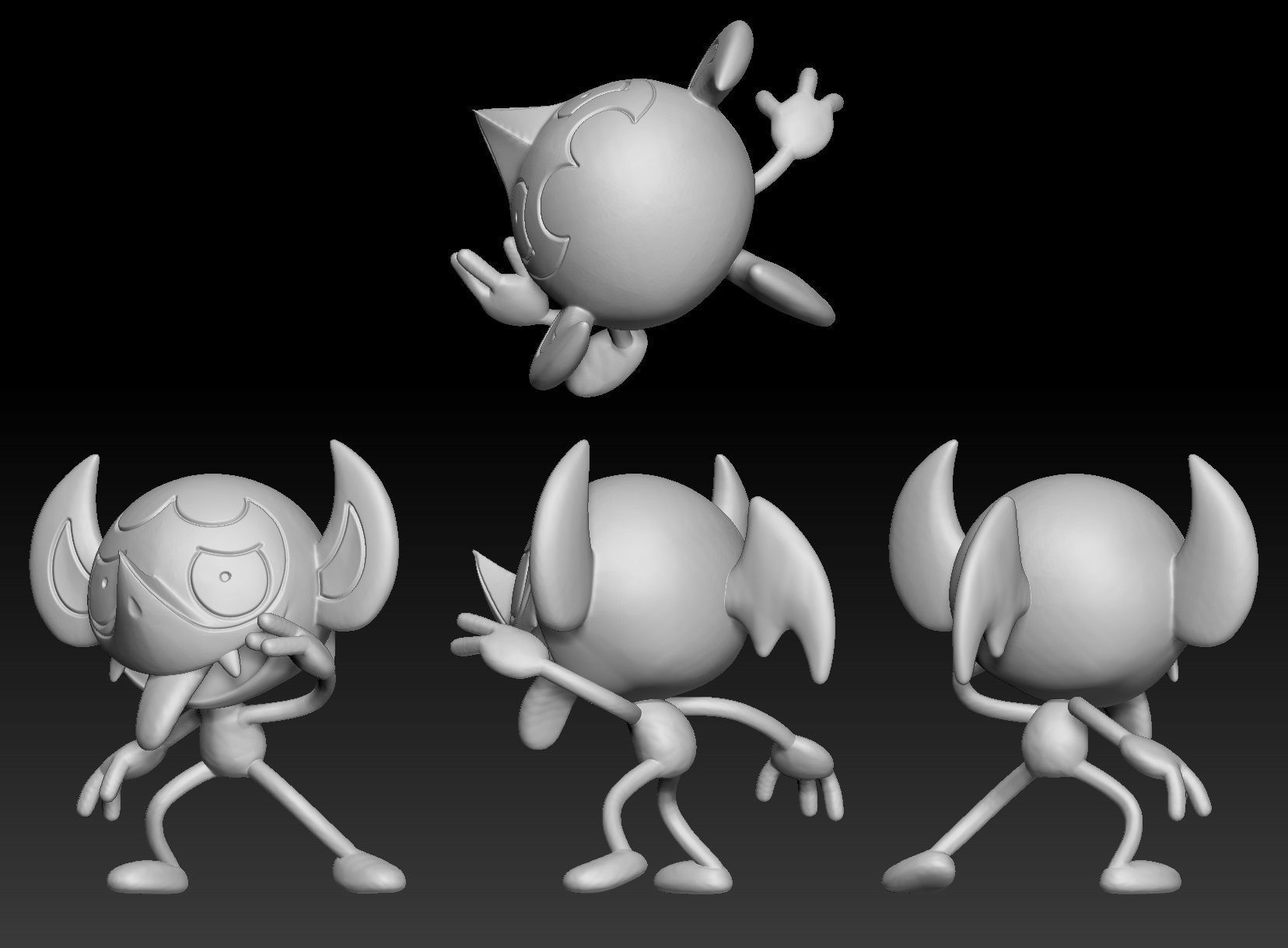 Pokemon Impidimp Morgrem Grimmsnarl 3D print model_1