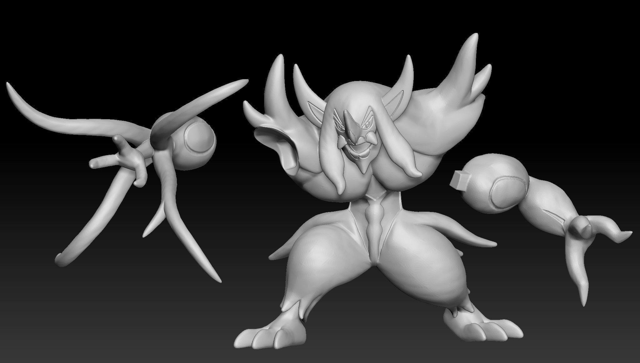 Pokemon Impidimp Morgrem Grimmsnarl 3D print model_6