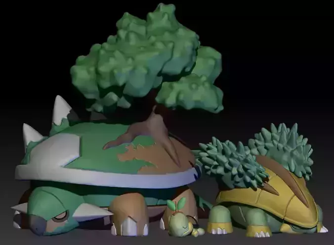 Pokemon Turtwig Grotle Torterra 3D print model