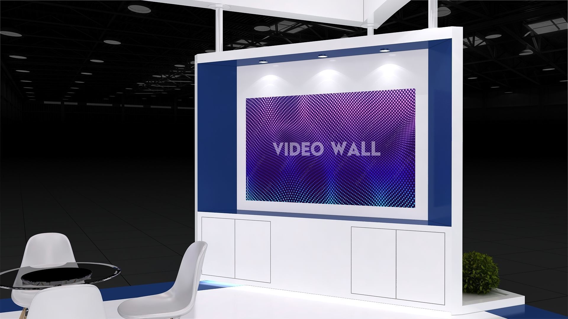 Exhibition Stand Stall Four Side Open 14X6 3D model_5