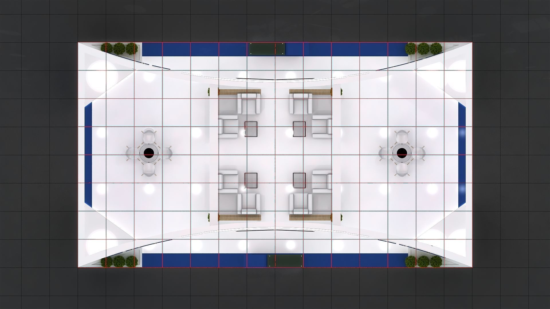 Exhibition Stand Stall Four Side Open 14X6 3D model_7