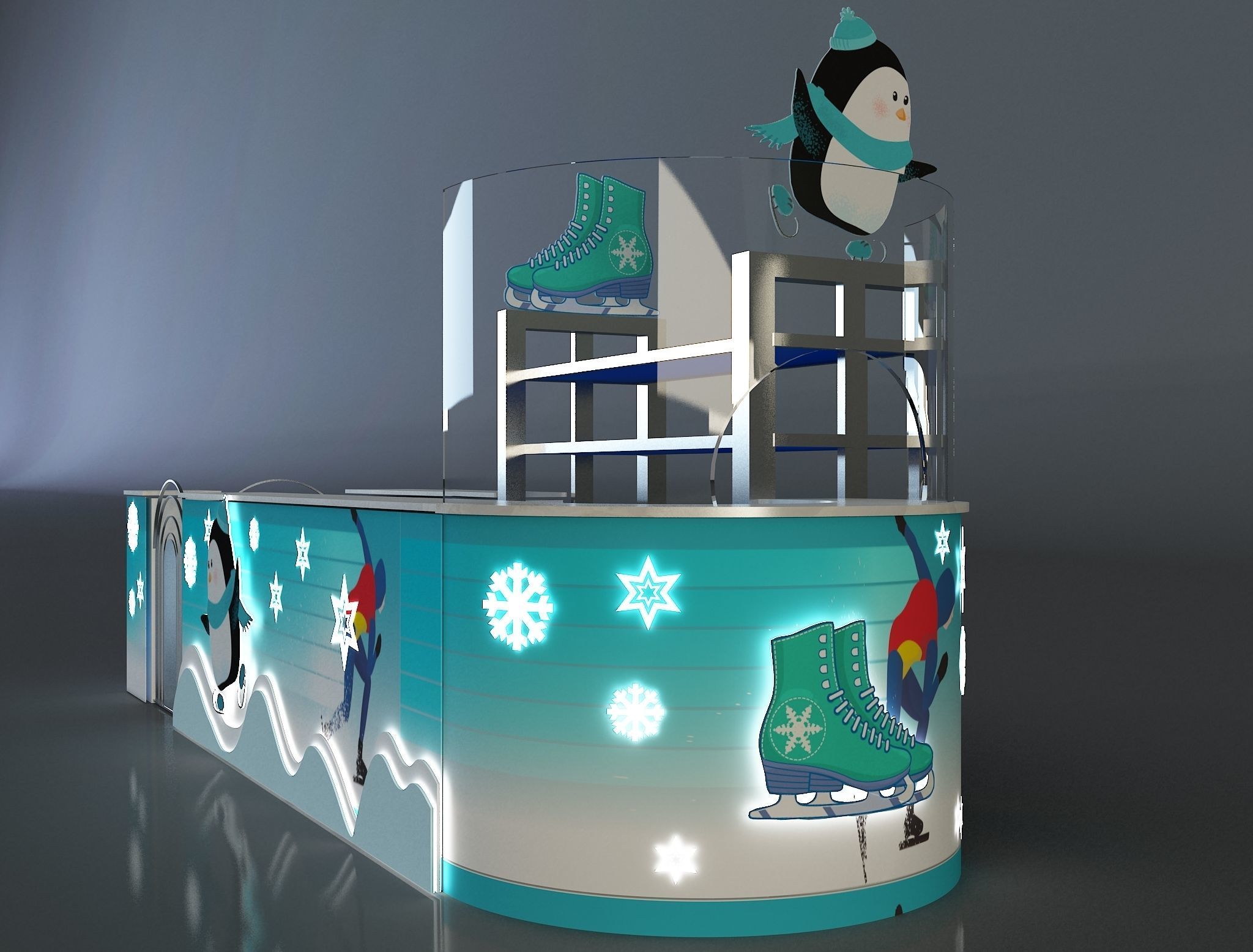 kiosk for ice skating equipment and supplies a657a 3D model_2