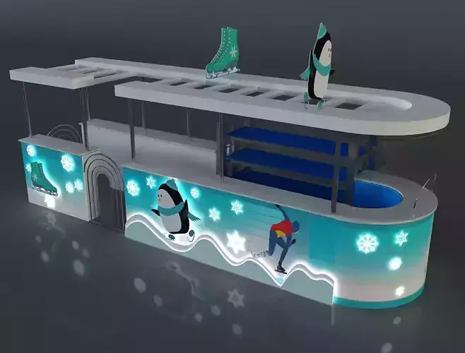 kiosk for ice skating equipment and supplies a657a 3D model