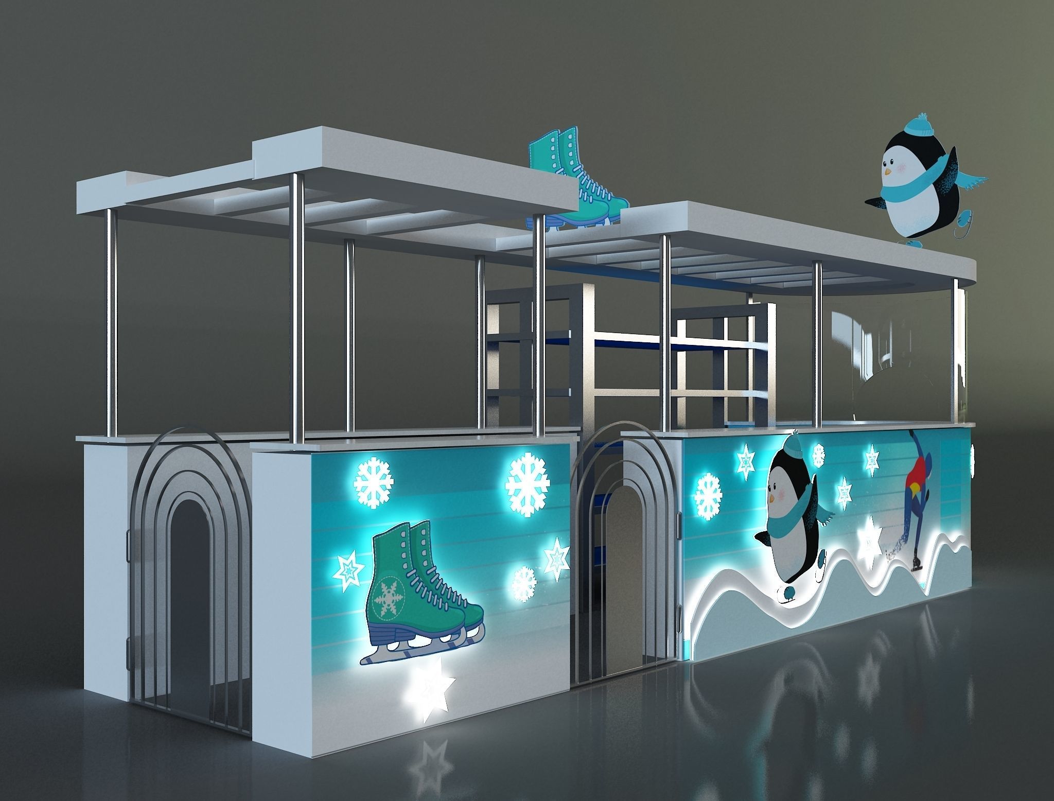 kiosk for ice skating equipment and supplies a657a 3D model_6