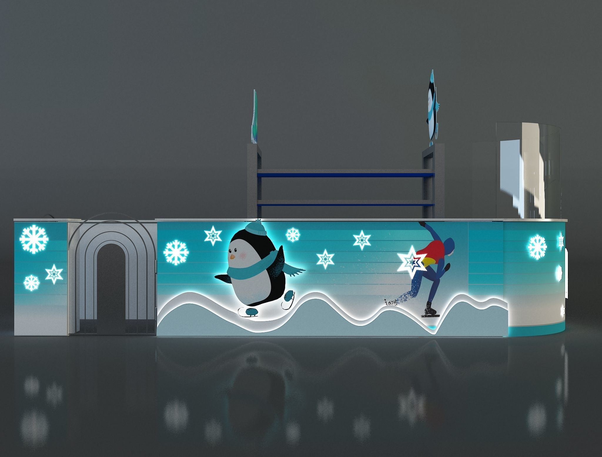 kiosk for ice skating equipment and supplies a657a 3D model_4