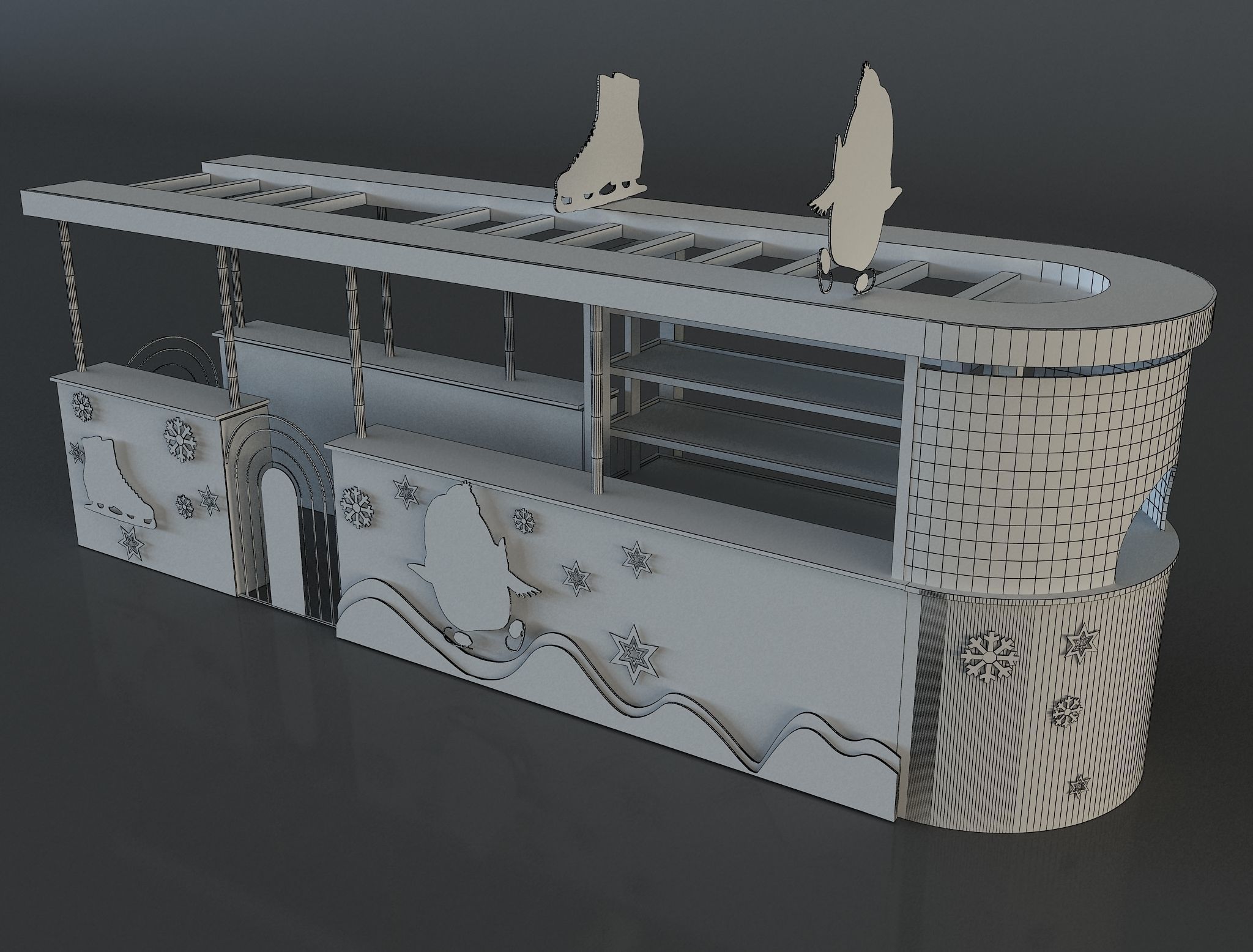 kiosk for ice skating equipment and supplies a657a 3D model_1