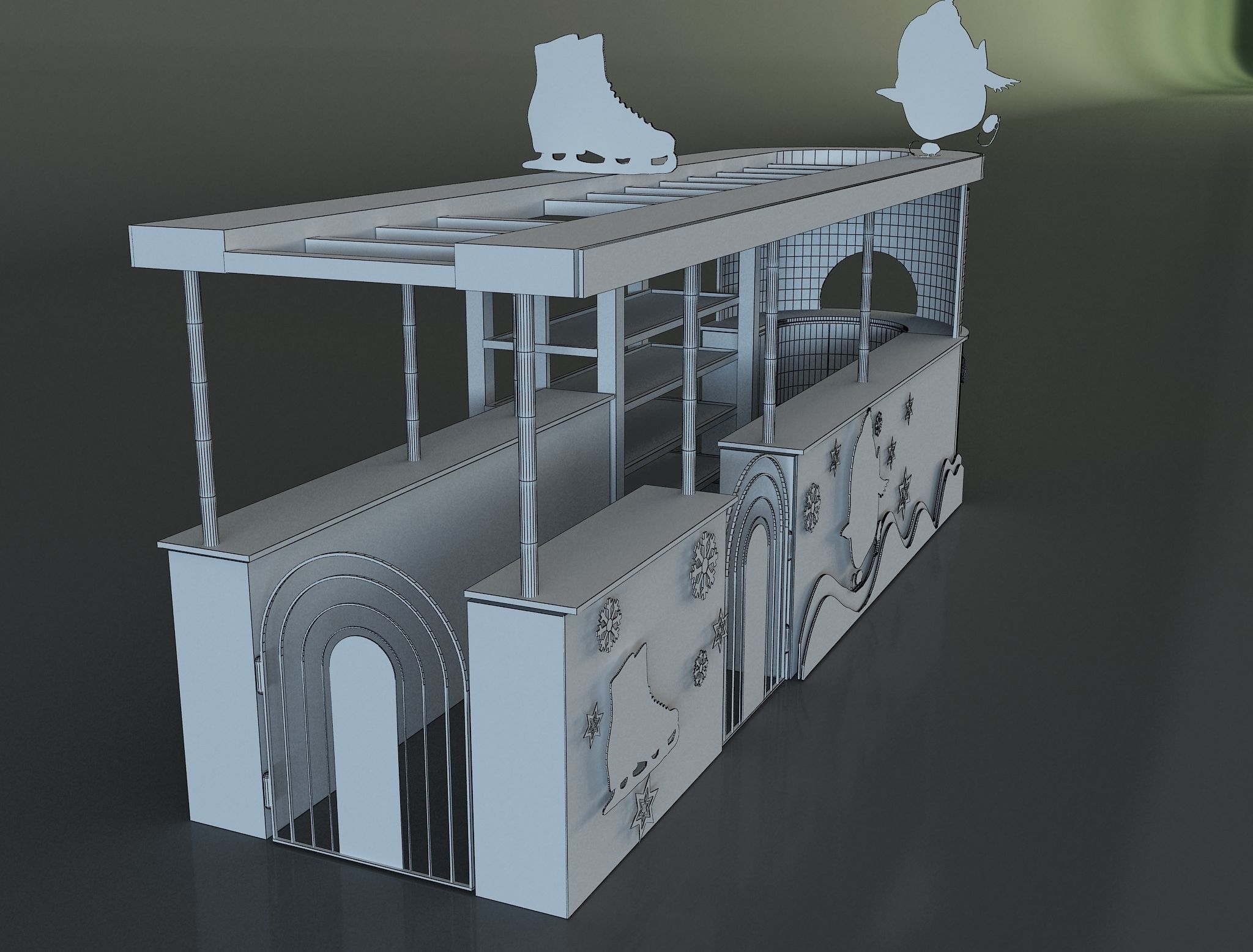 kiosk for ice skating equipment and supplies a657a 3D model_11