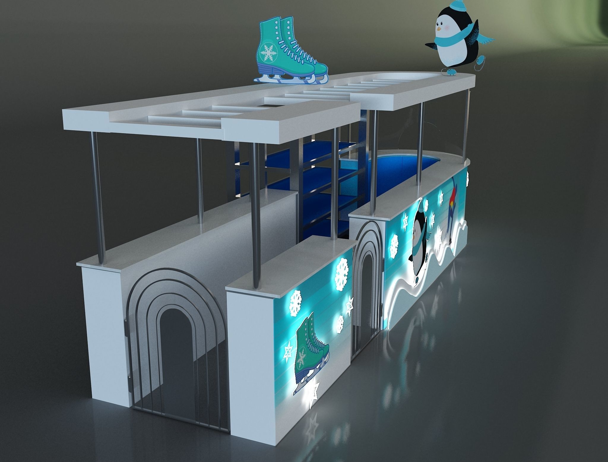 kiosk for ice skating equipment and supplies a657a 3D model_10