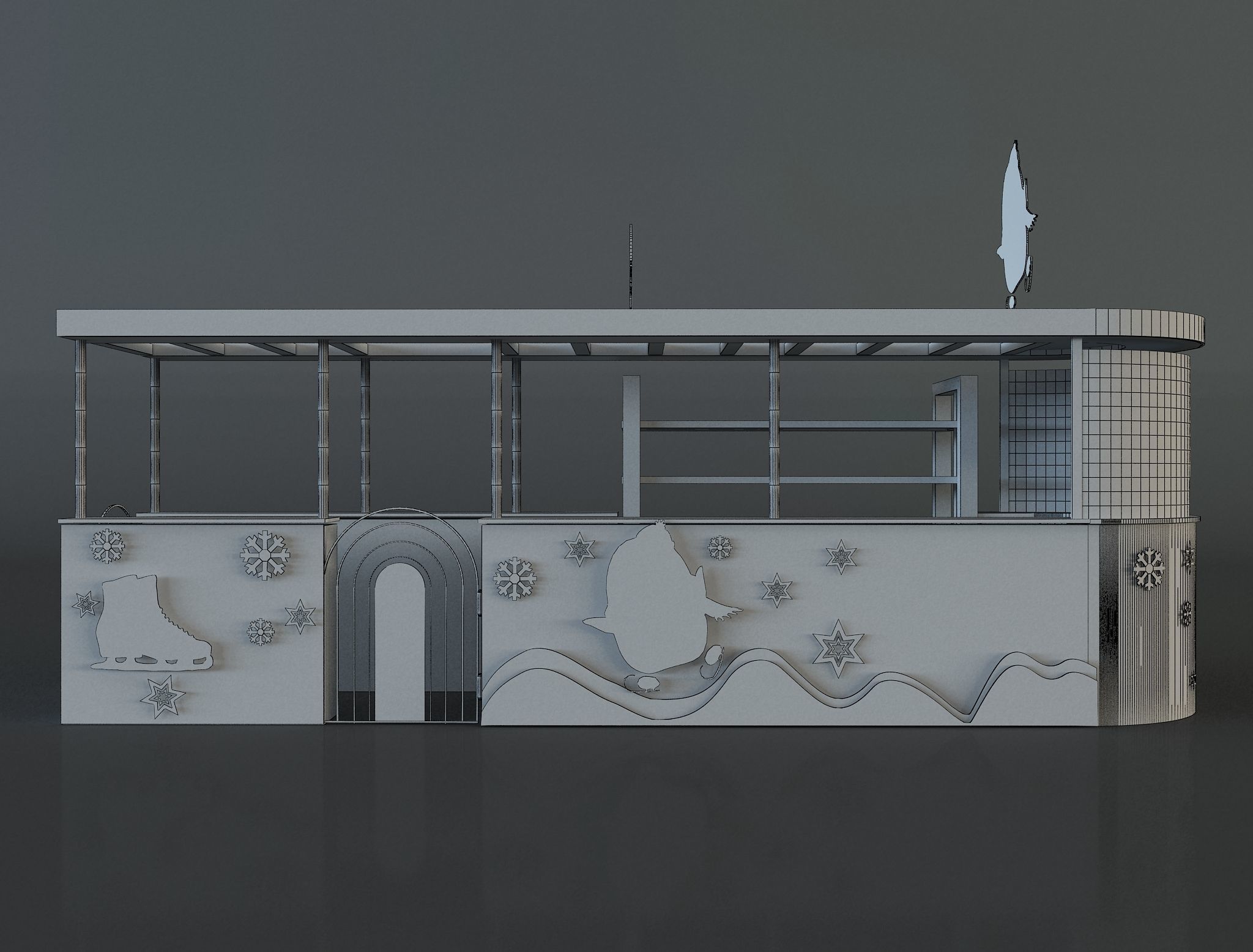 kiosk for ice skating equipment and supplies a657a 3D model_5