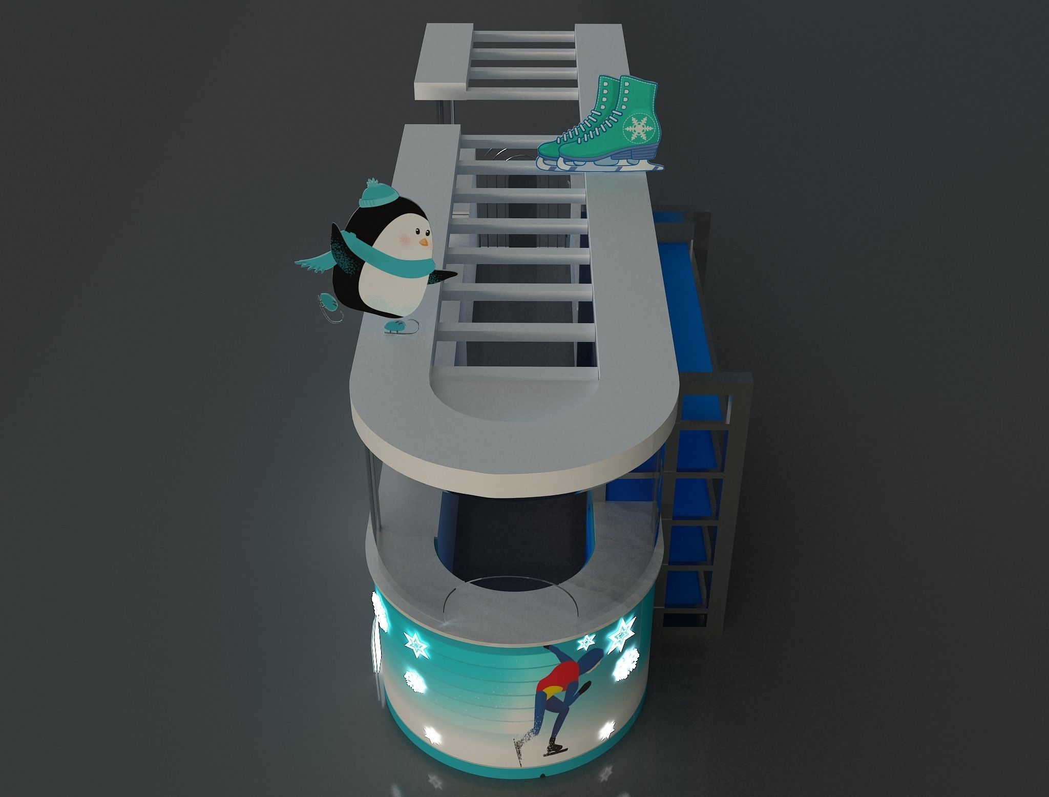 kiosk for ice skating equipment and supplies a657a 3D model_8