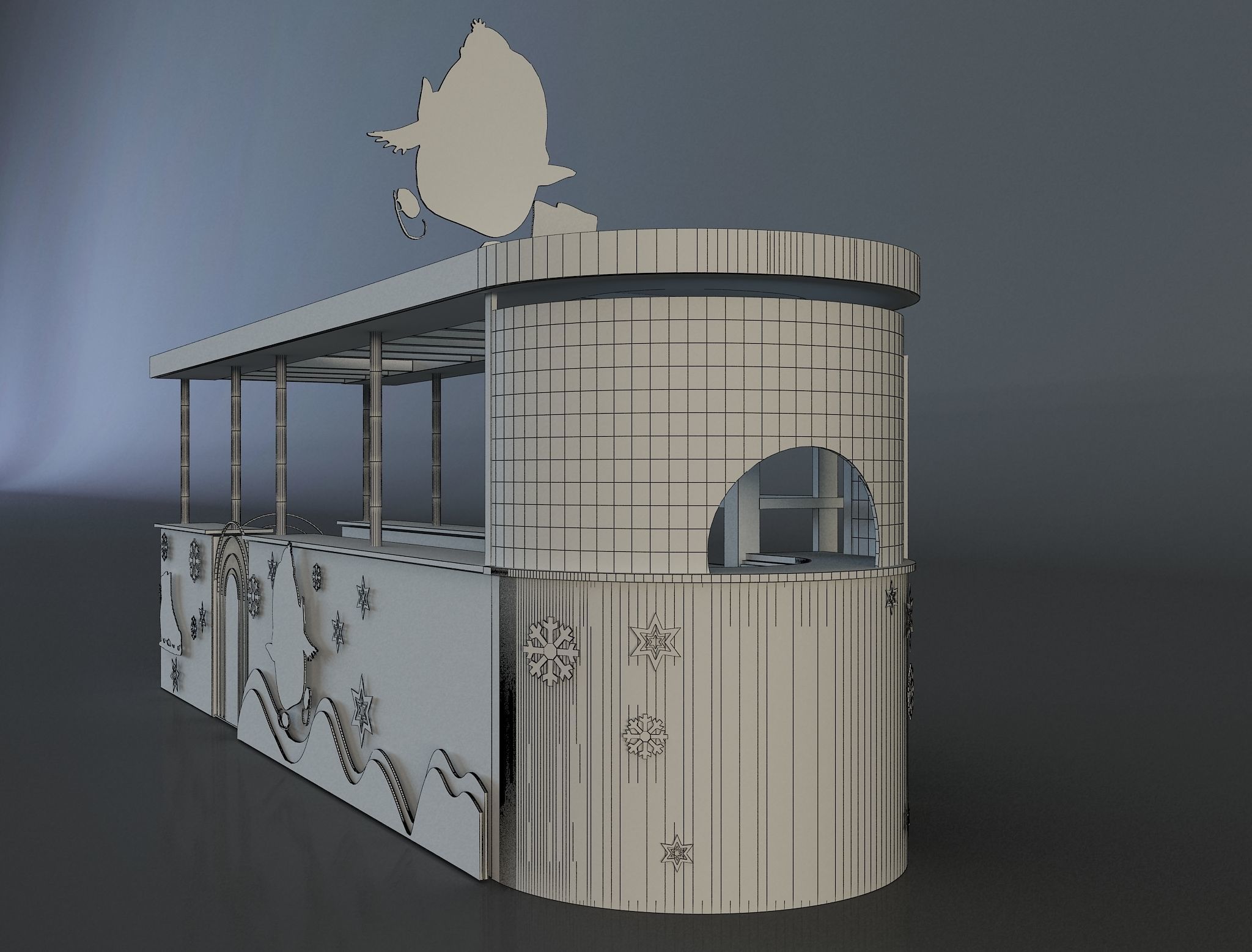 kiosk for ice skating equipment and supplies a657a 3D model_3