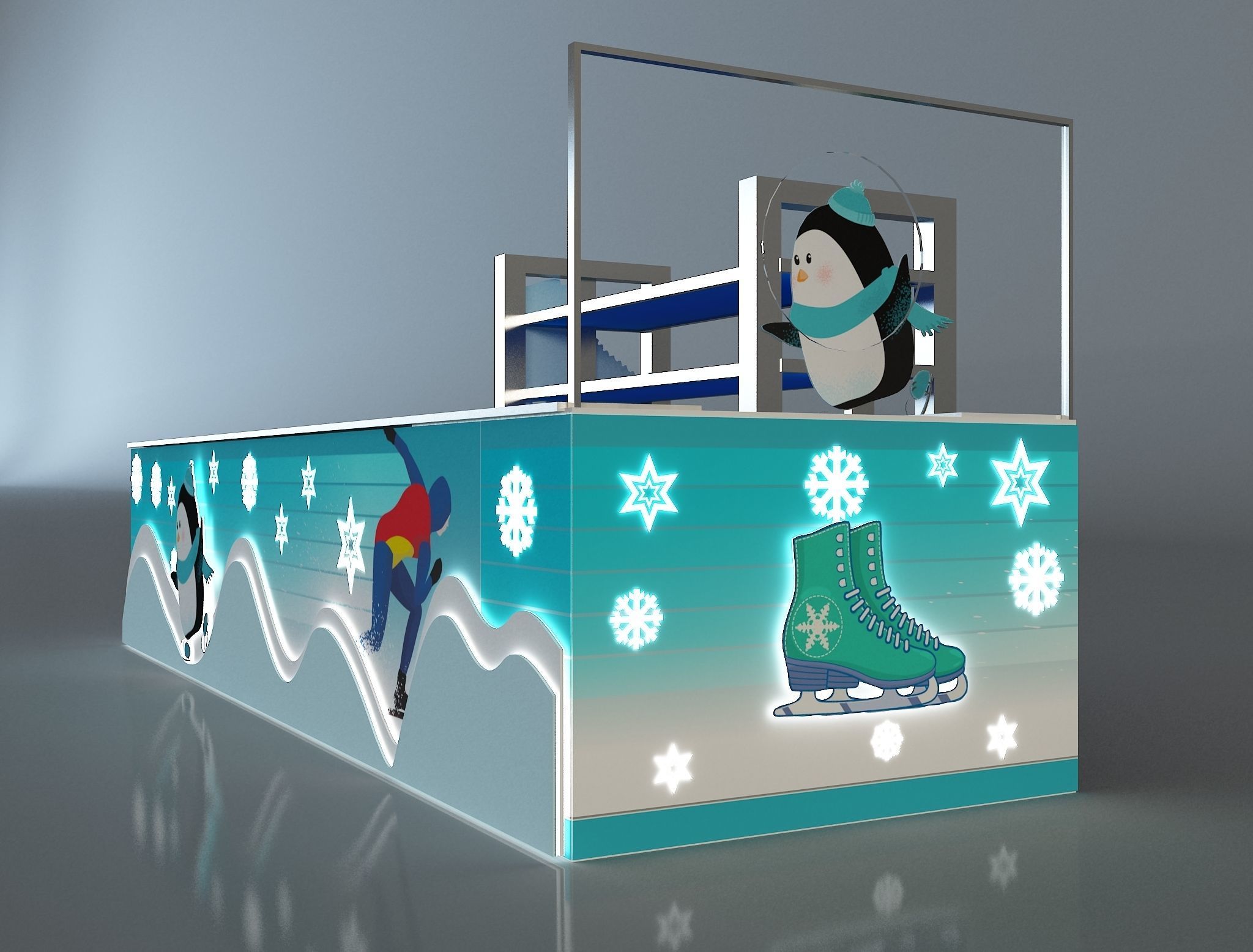 kiosk for ice skating equipment and supplies a657b 3D model_4