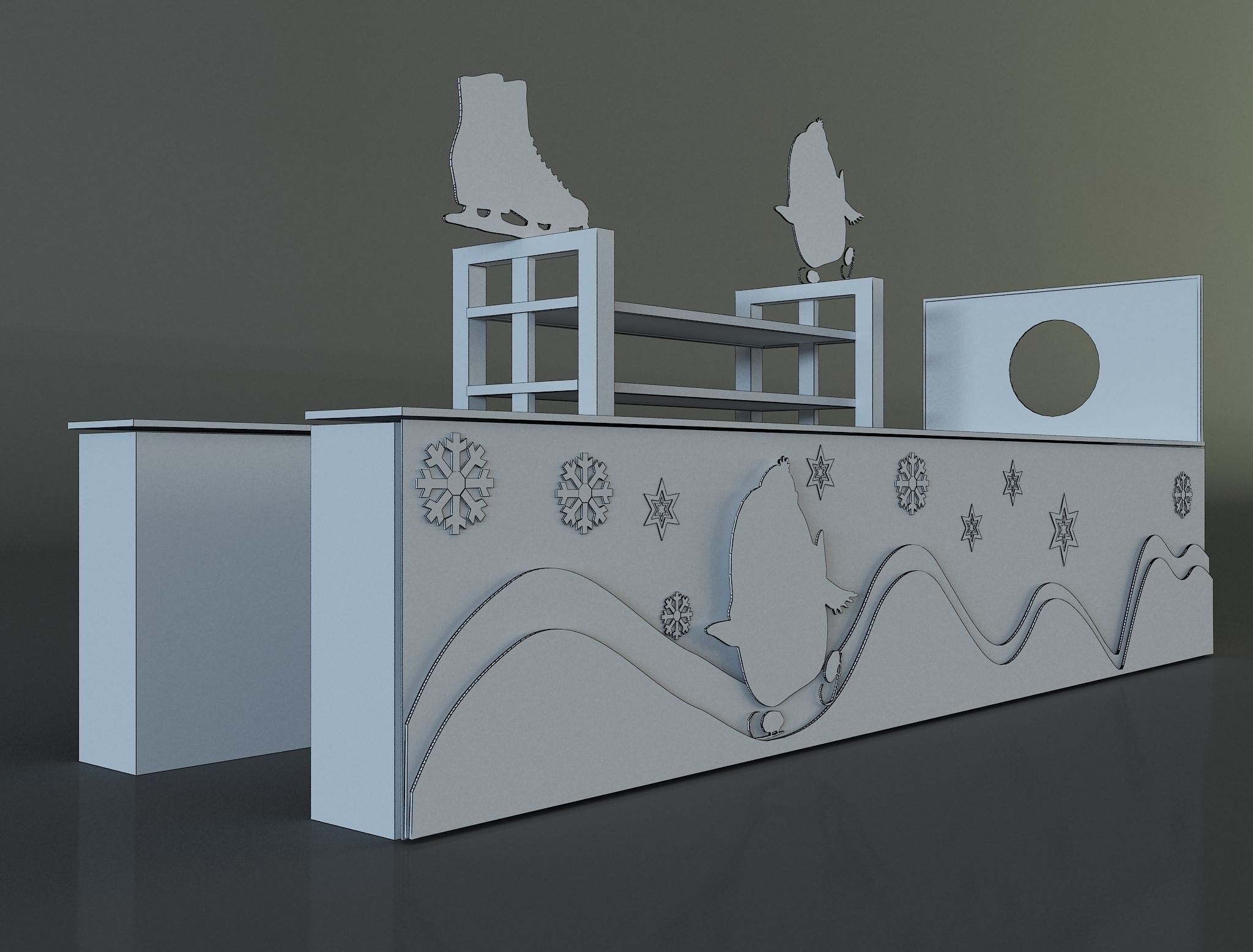 kiosk for ice skating equipment and supplies a657b 3D model_11