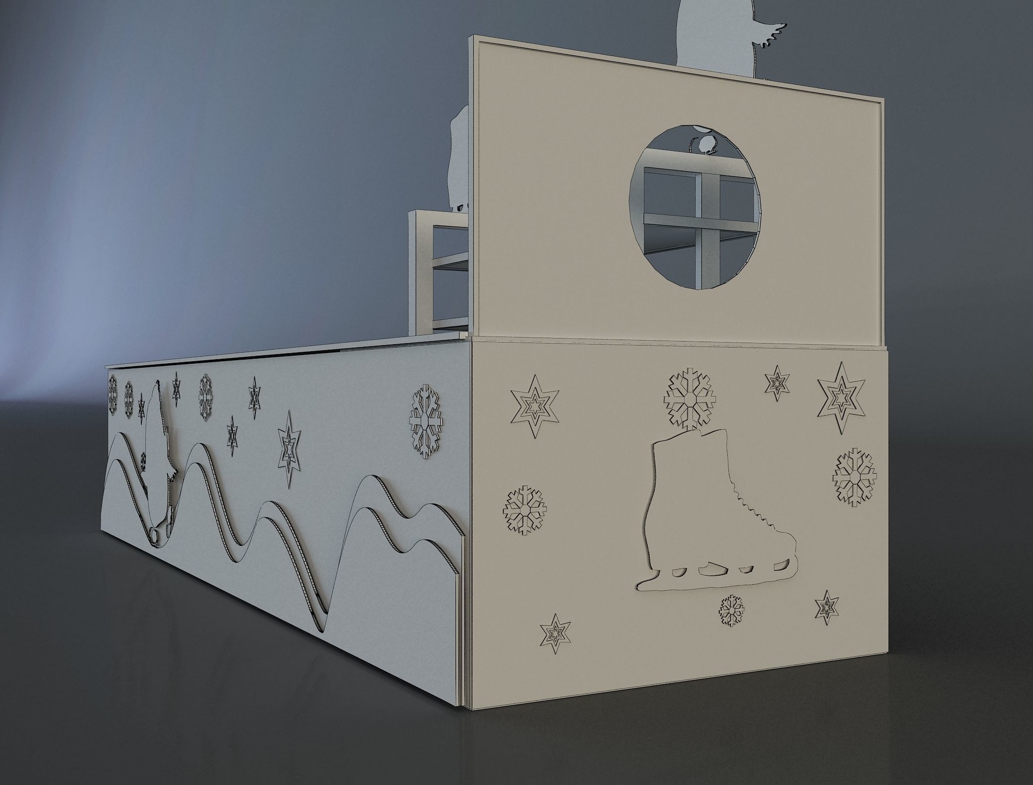 kiosk for ice skating equipment and supplies a657b 3D model_5