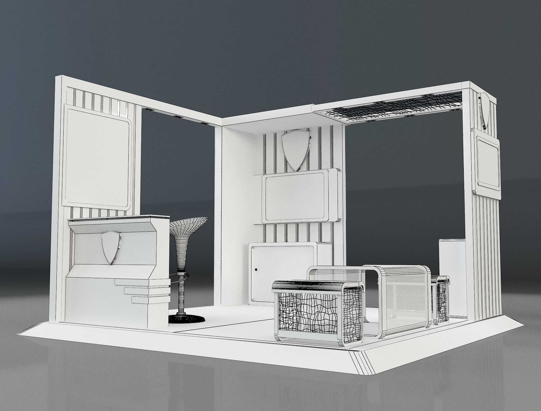 Booth Exhibition Stand a658a 3D model_11