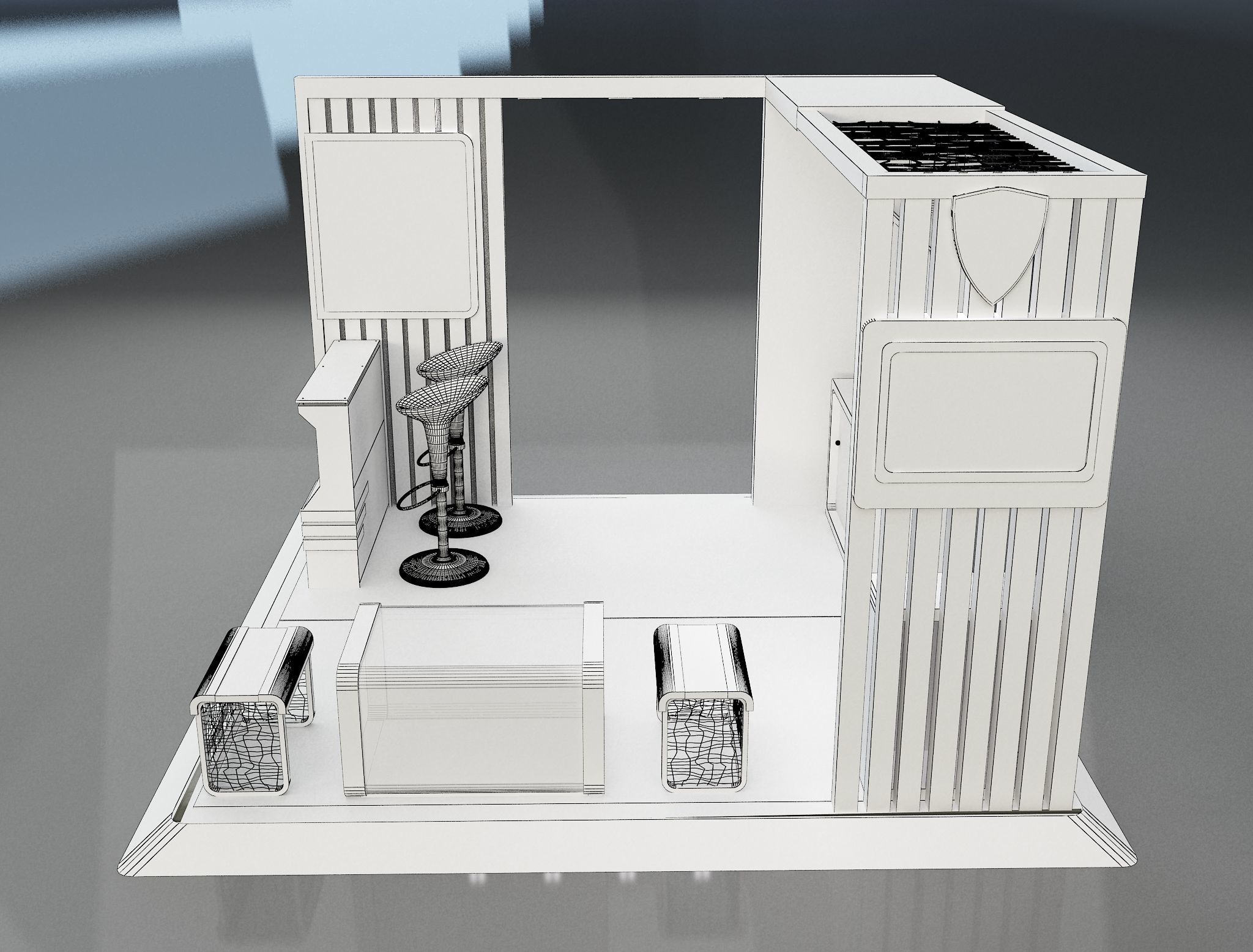 Booth Exhibition Stand a658a 3D model_5