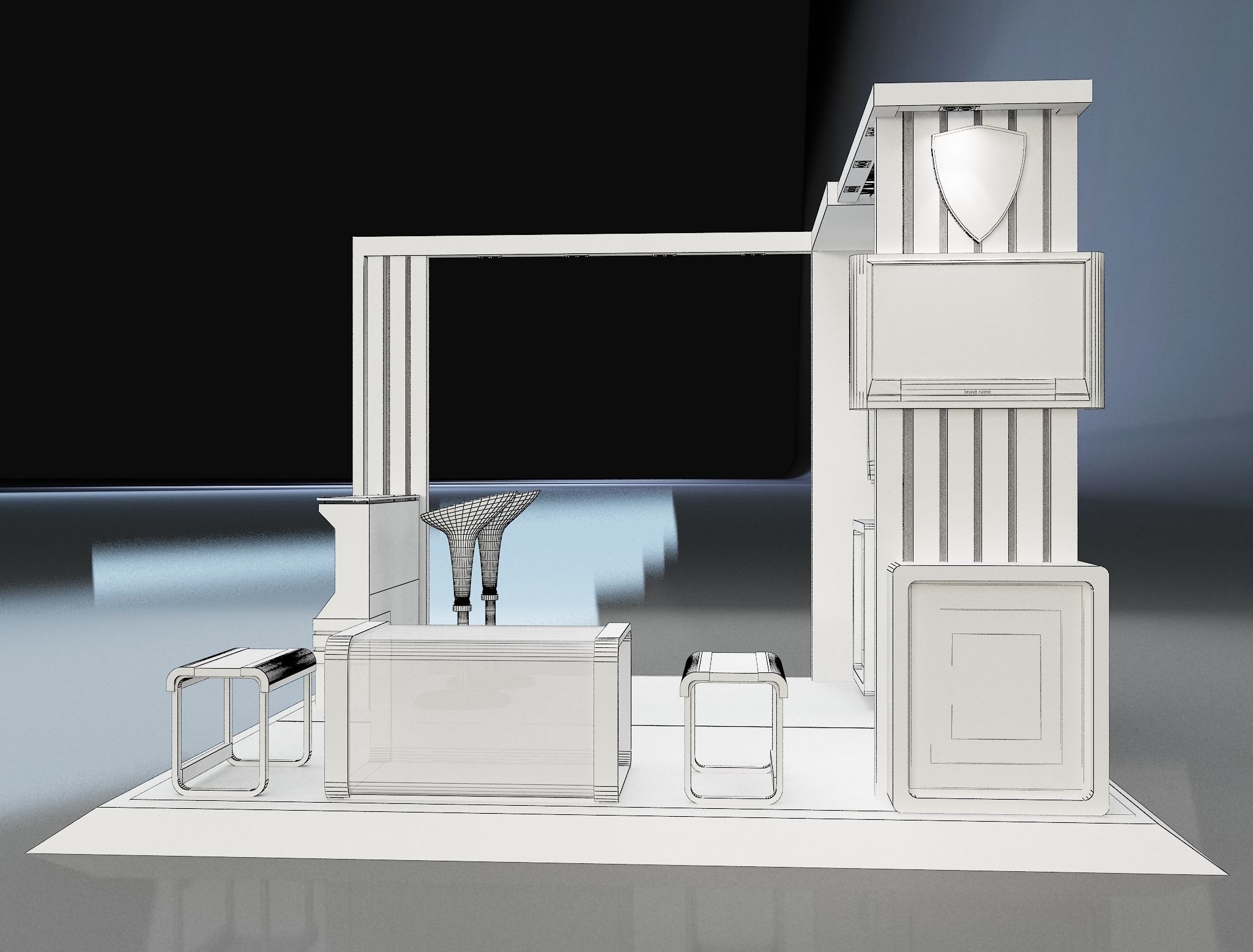 Booth Exhibition Stand a658b 3D model_5