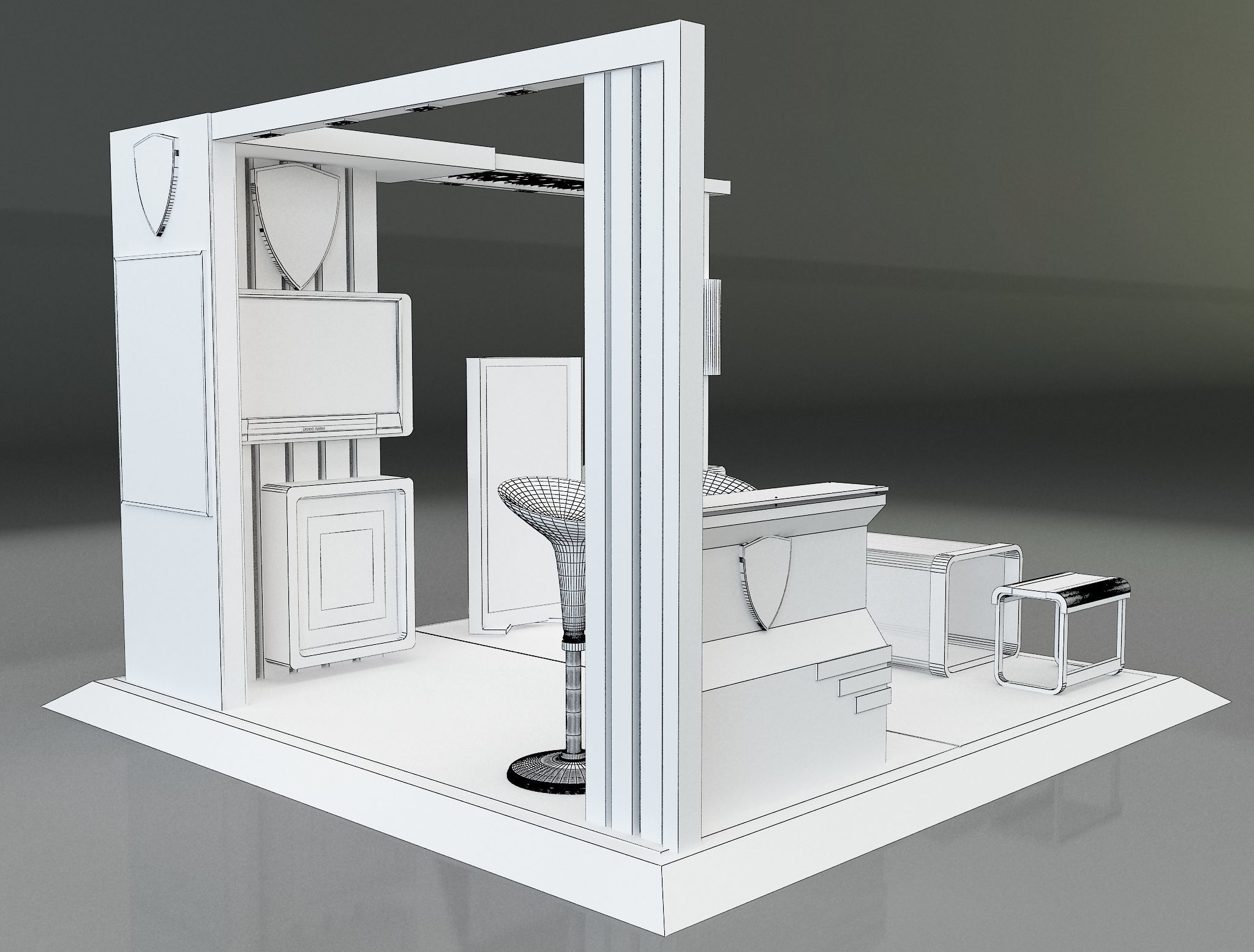 Booth Exhibition Stand a658b 3D model_15