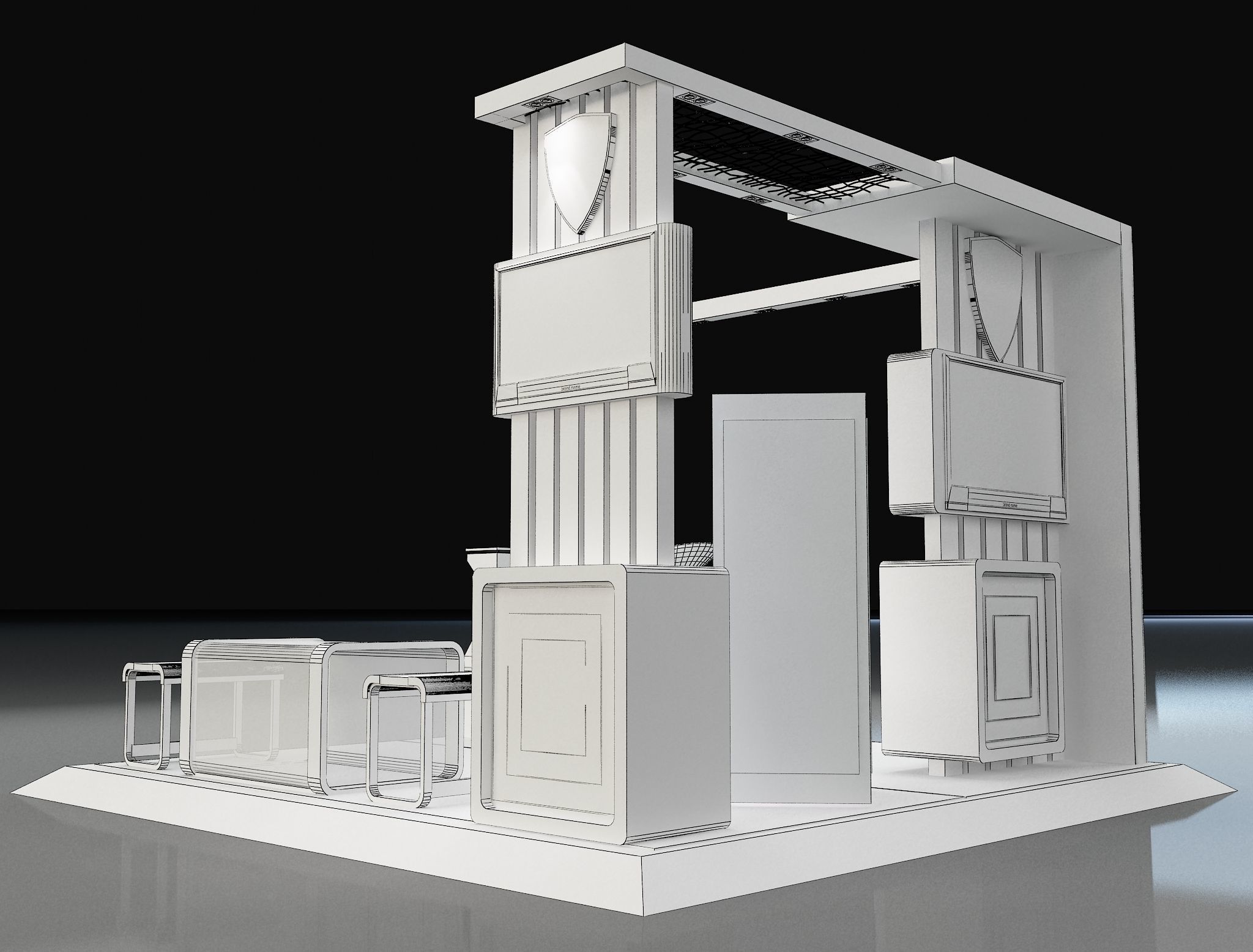 Booth Exhibition Stand a658b 3D model_17