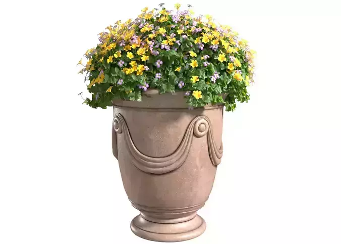 Classic Vase pot with yellow flowers for decoration